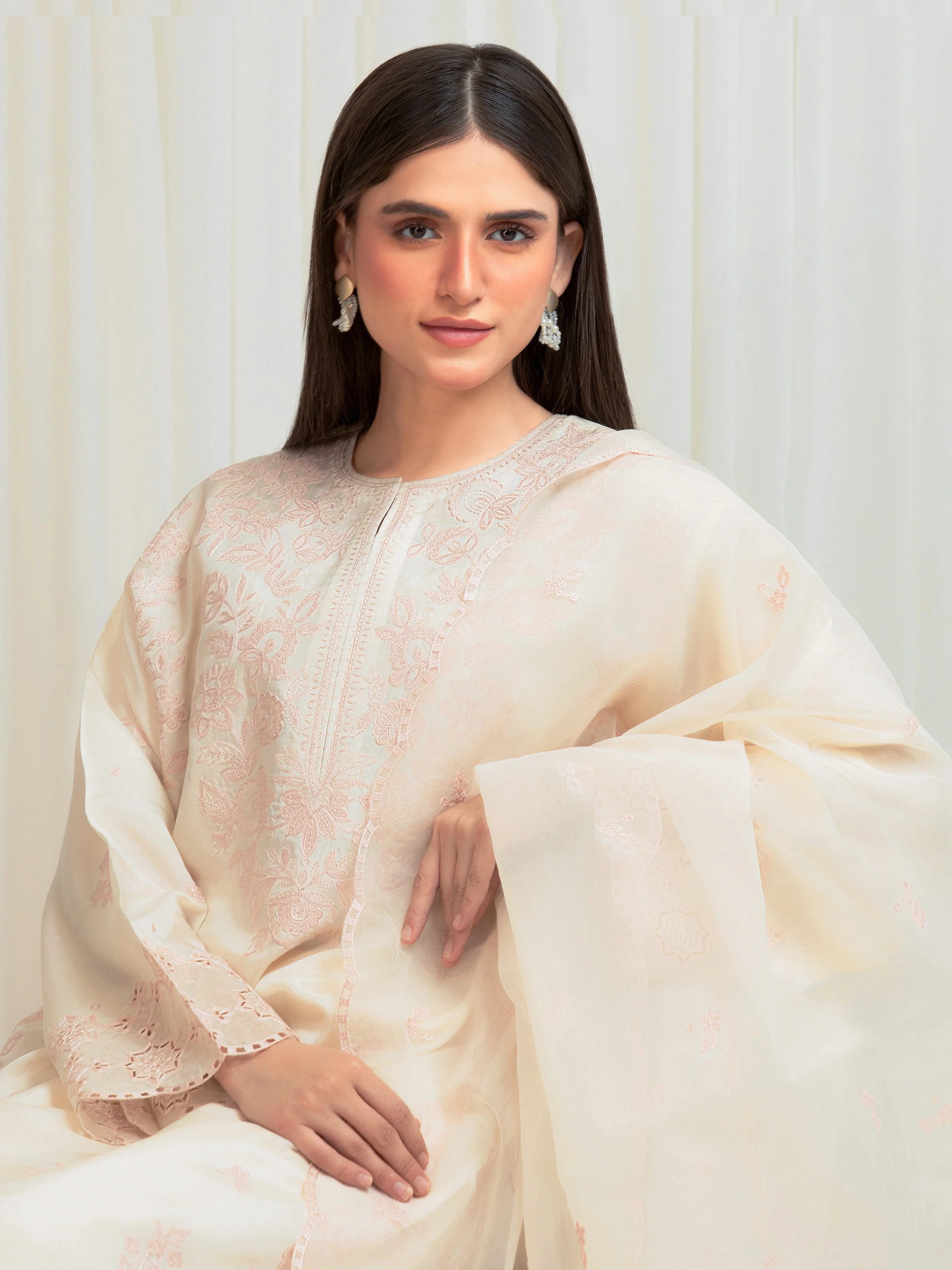 Unstitched Embroidered Silk Suit - EWU6V24-32103-3P - Image 2