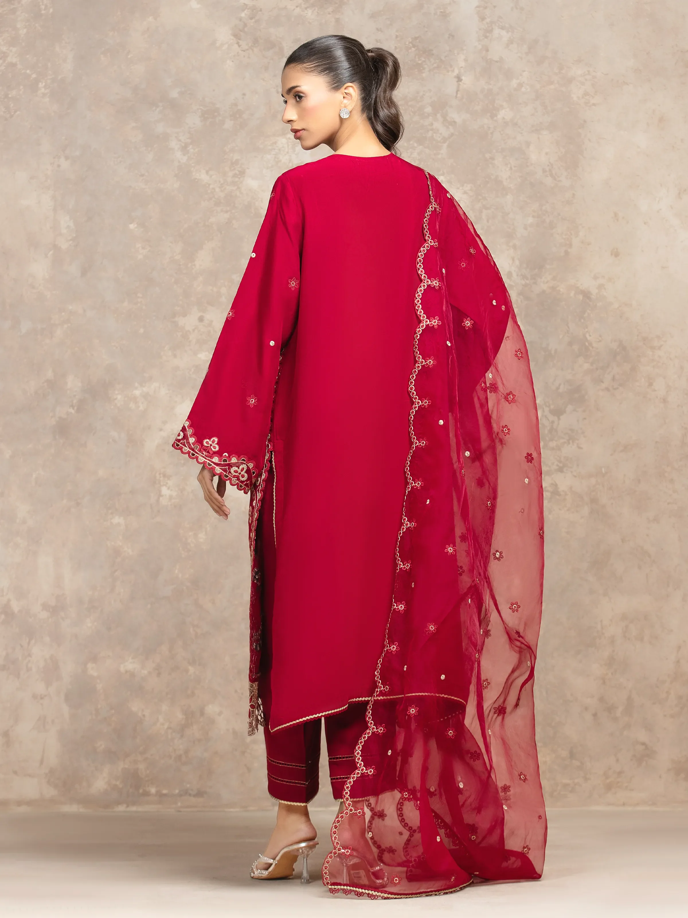 Unstitched Embroidered Viscose Suit - EWU5V19-32048-3P - Image 6