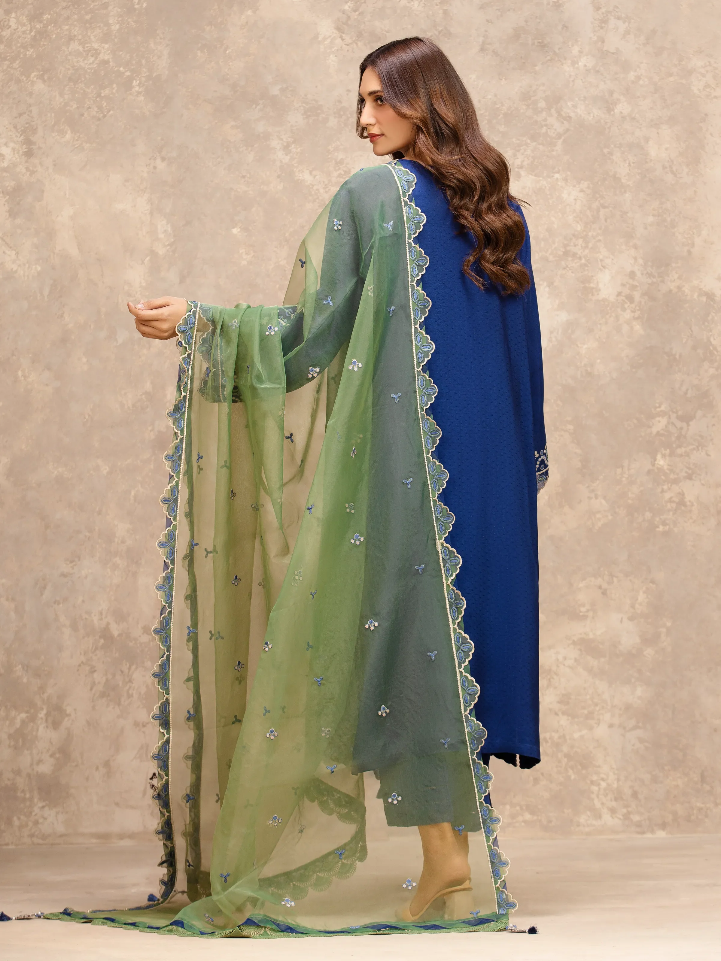 Unstitched Embroidered Viscose Suit - EWU5V19-32033-3P - Image 5