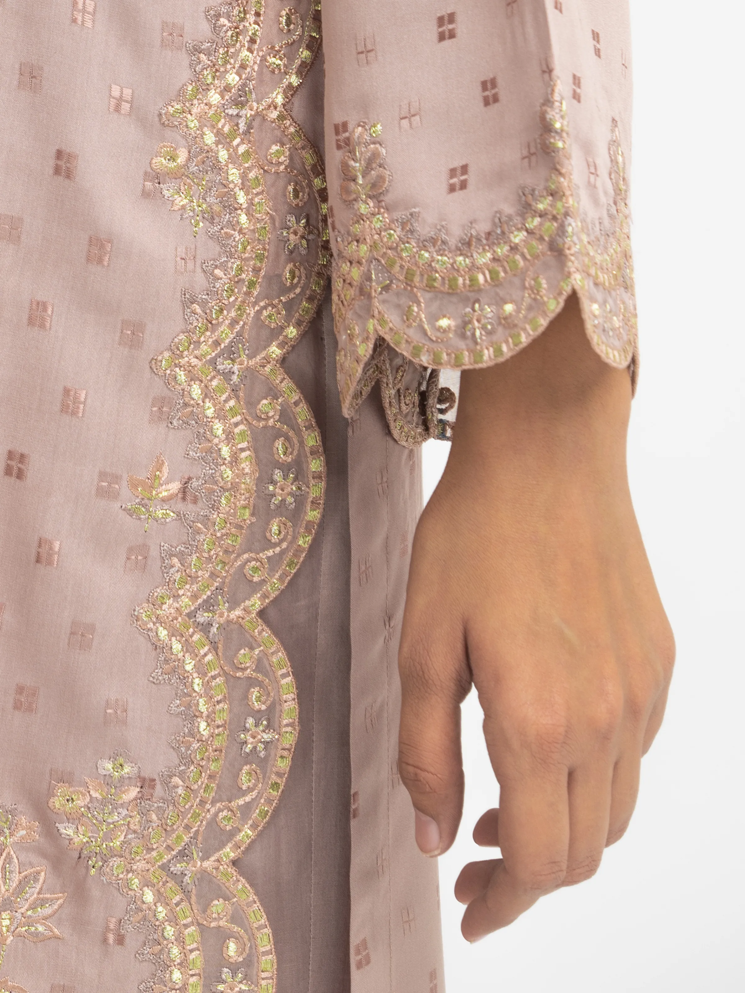 Unstitched Embroidered Viscose Suit - EWU5V19-32034-3P - Image 3