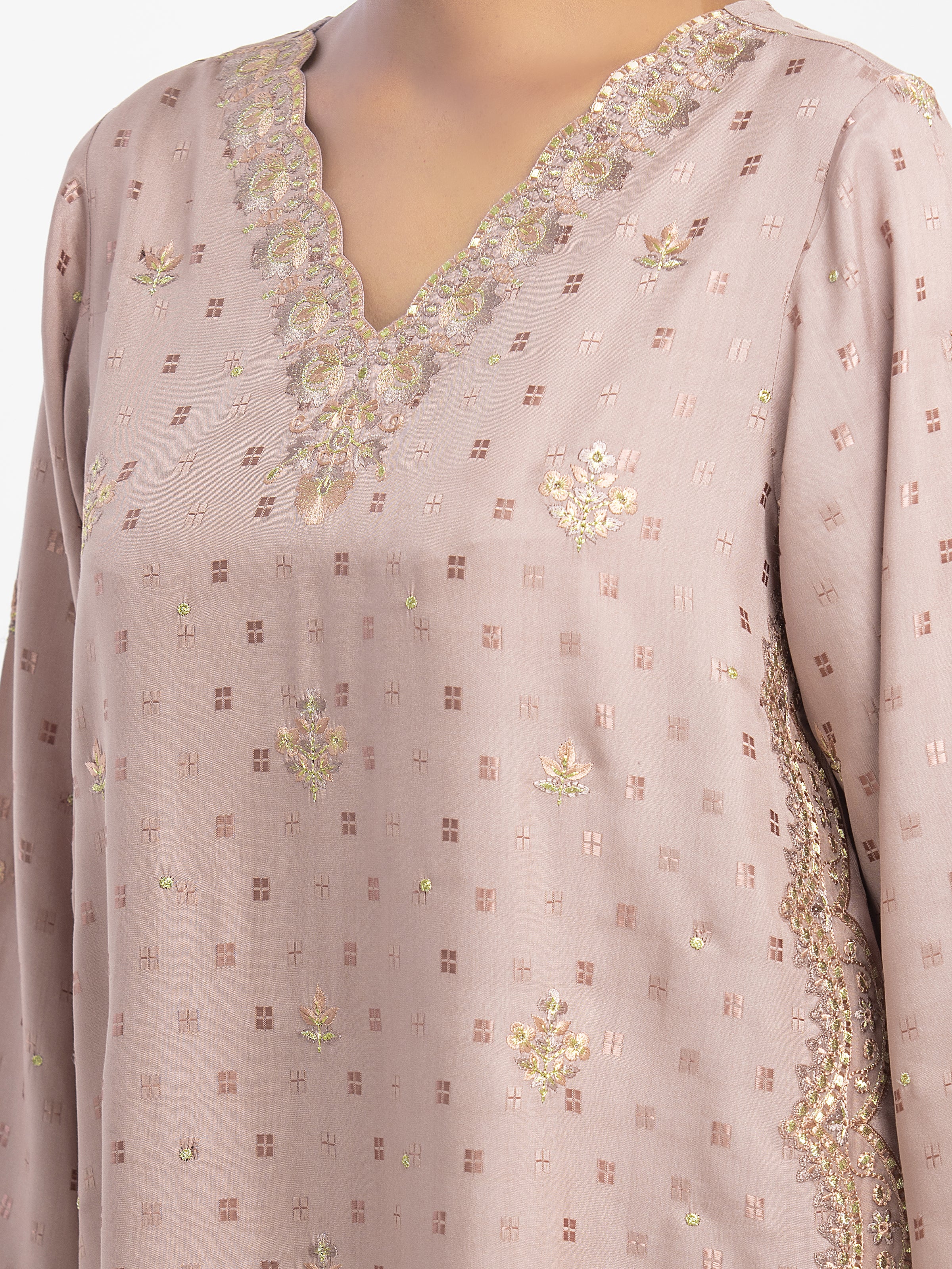 Unstitched Embroidered Viscose Suit - EWU5V19-32034-3P - Image 4