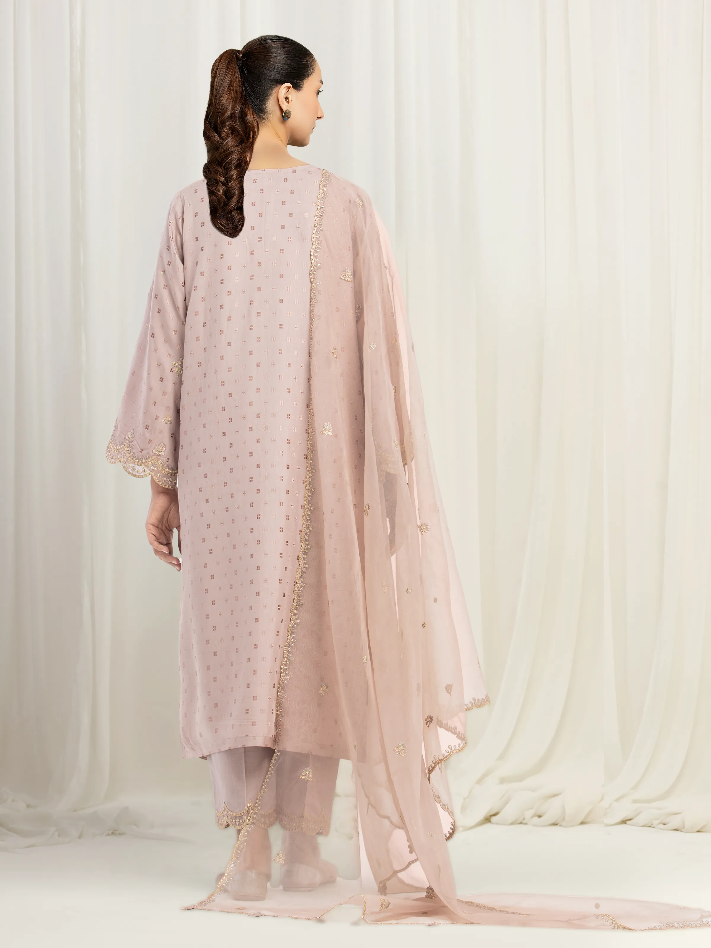 Unstitched Embroidered Viscose Suit - EWU5V19-32034-3P - Image 5