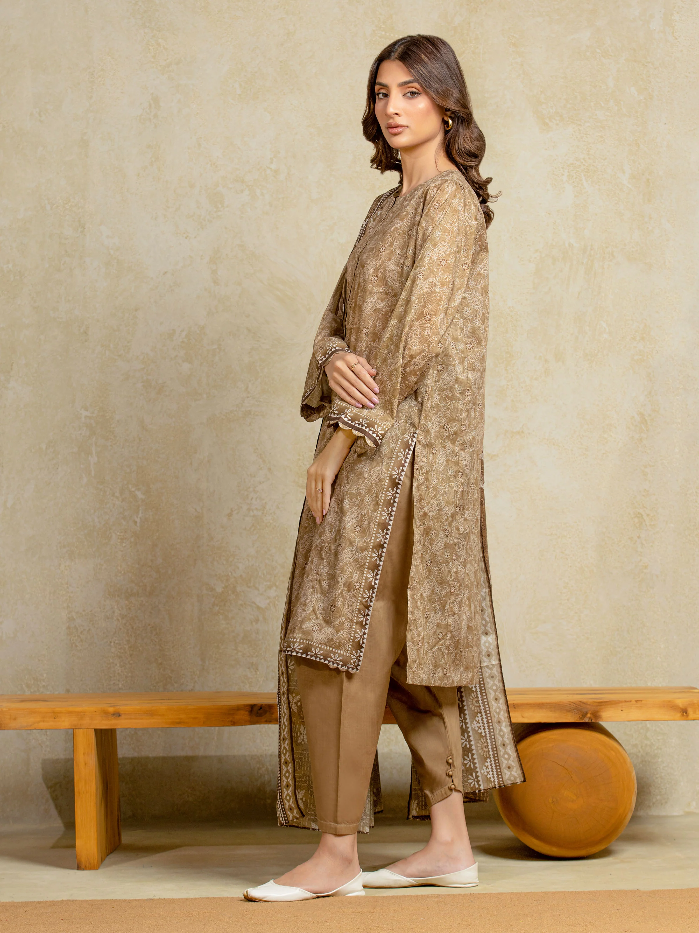 Unstitched Printed Khaddar Suit - EWU5A3-35944-3P - Image 4