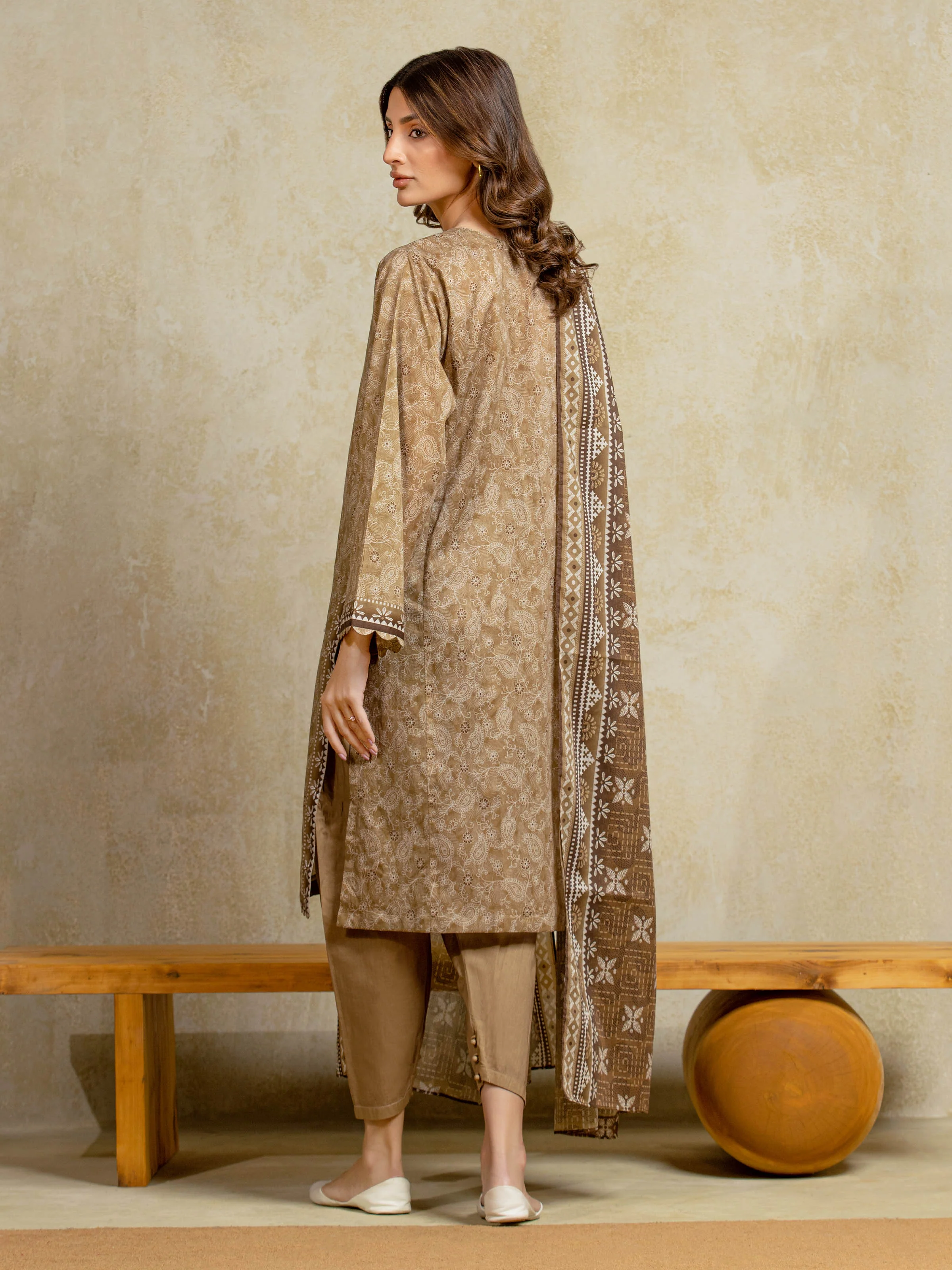 Unstitched Printed Khaddar Suit - EWU5A3-35944-3P - Image 6