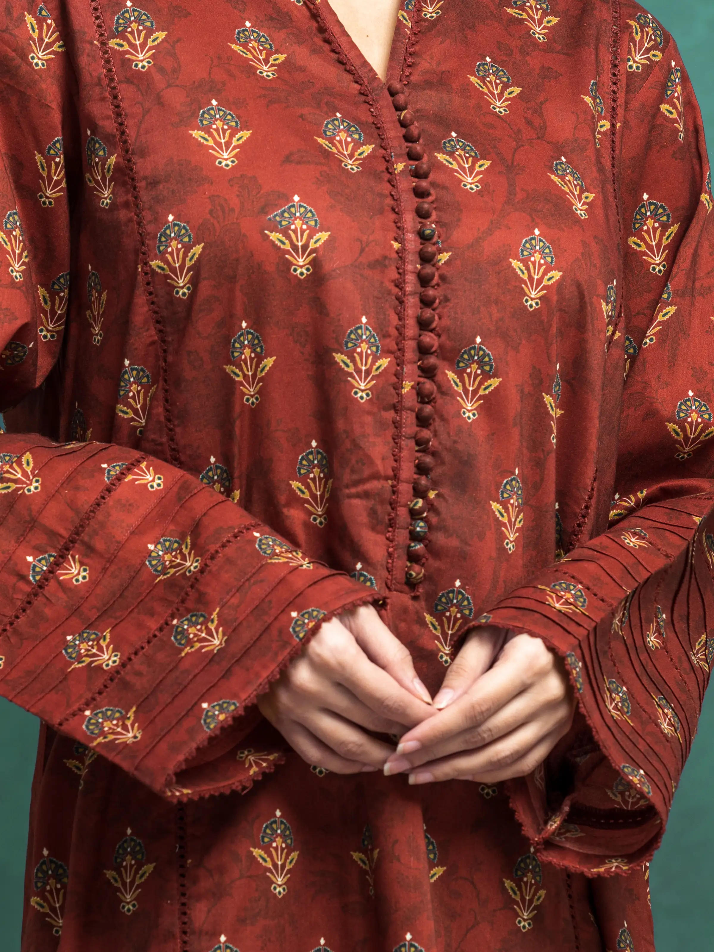 Unstitched Printed Khaddar Suit - EWU24M3-087-3P - Image 3