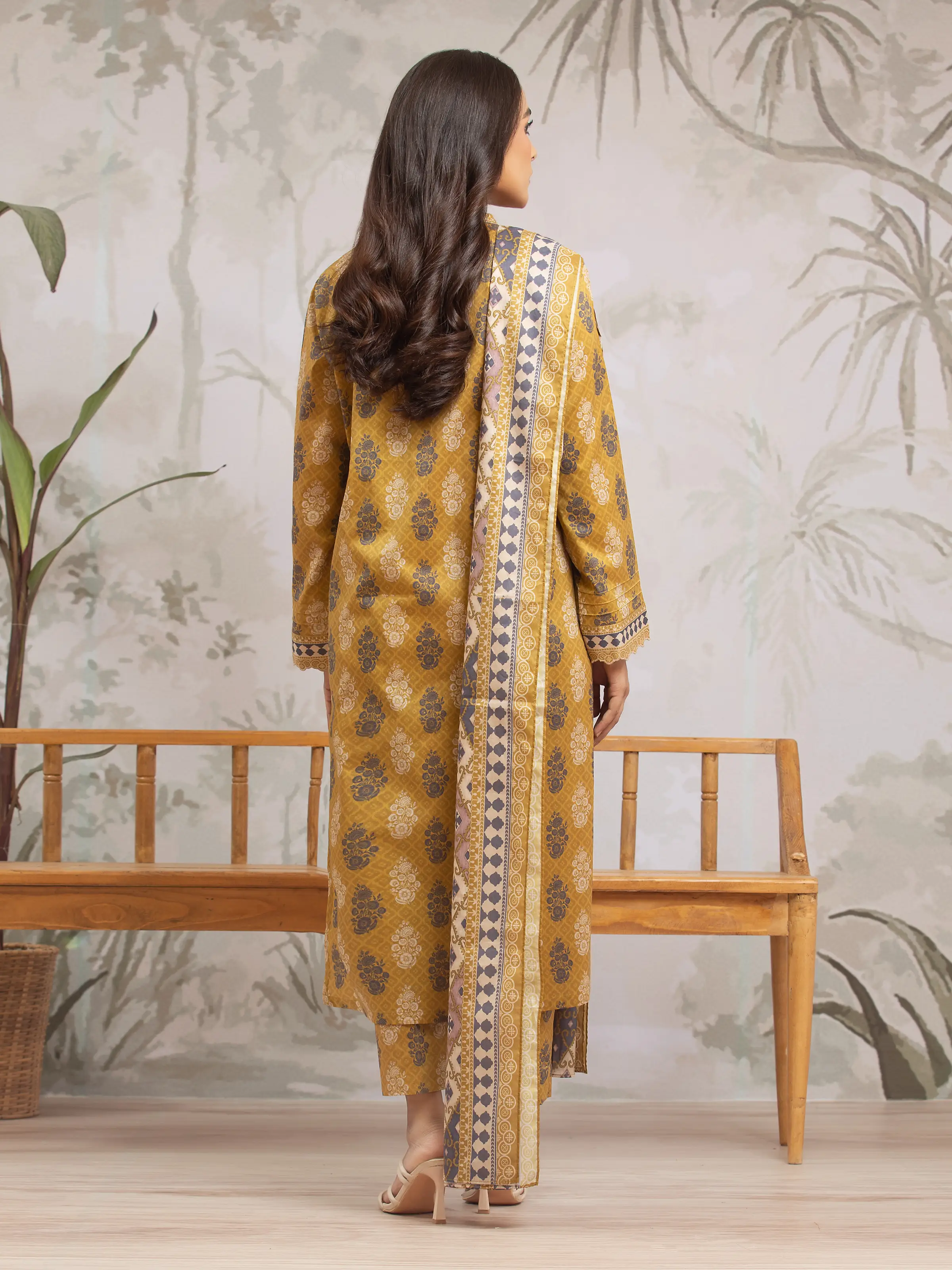 Unstitched Printed Khaddar Suit - EWU24A3-29617-3P - Image 2