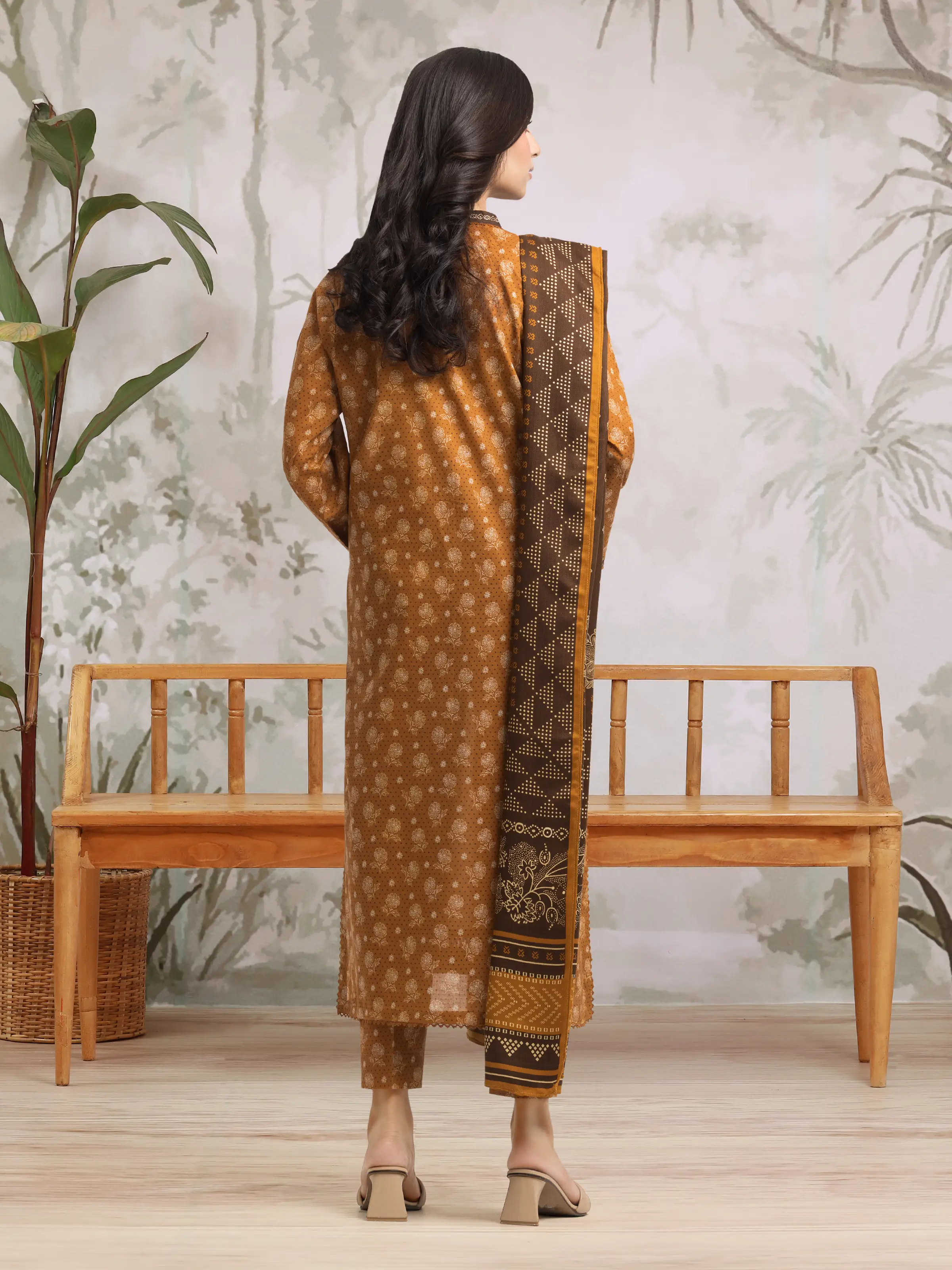Unstitched Printed Khaddar Suit - EWU24M3-093 - Image 2