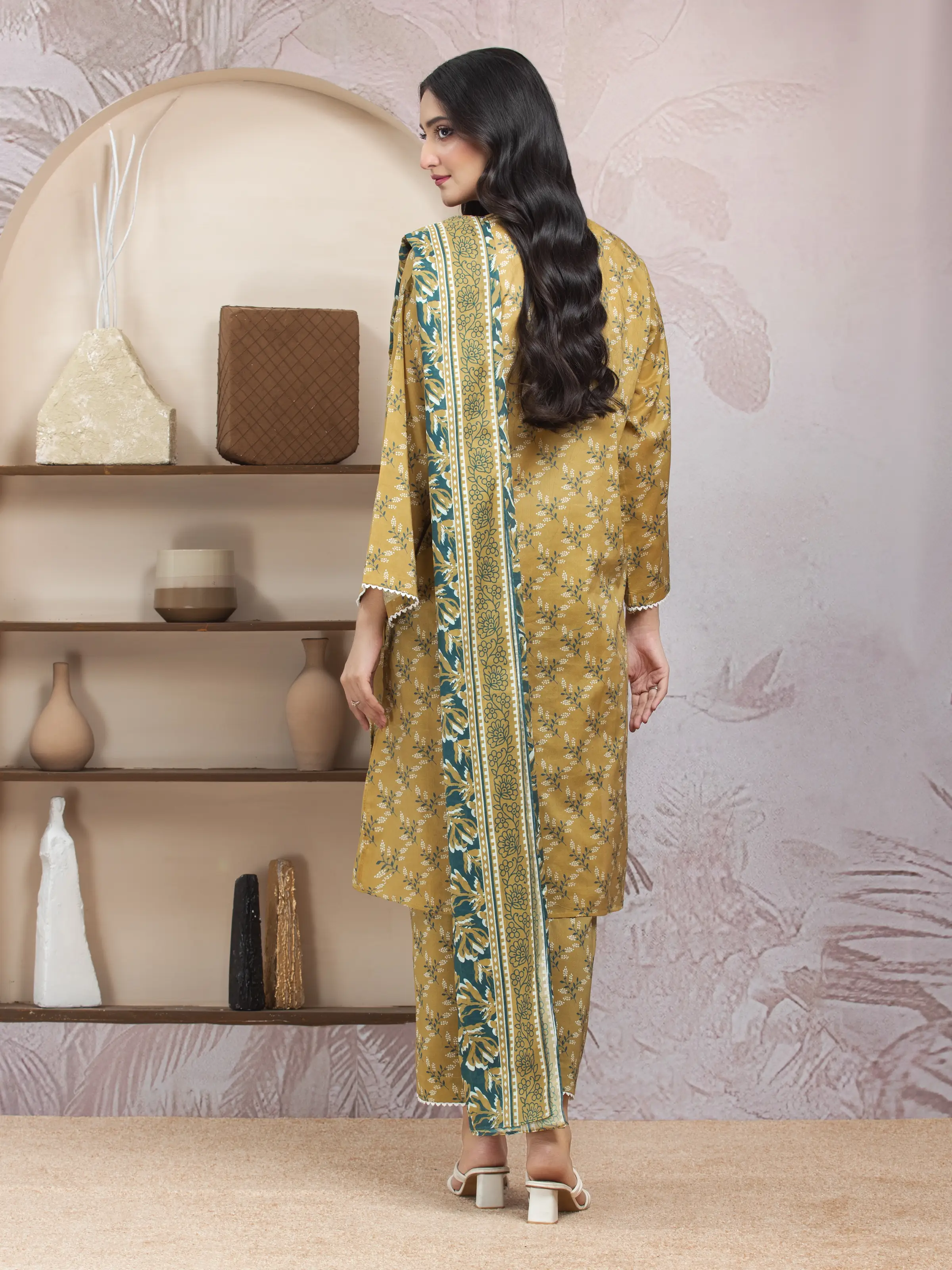 Unstitched Printed Lawn Suit - EWU5A1-35015-3P - Image 2
