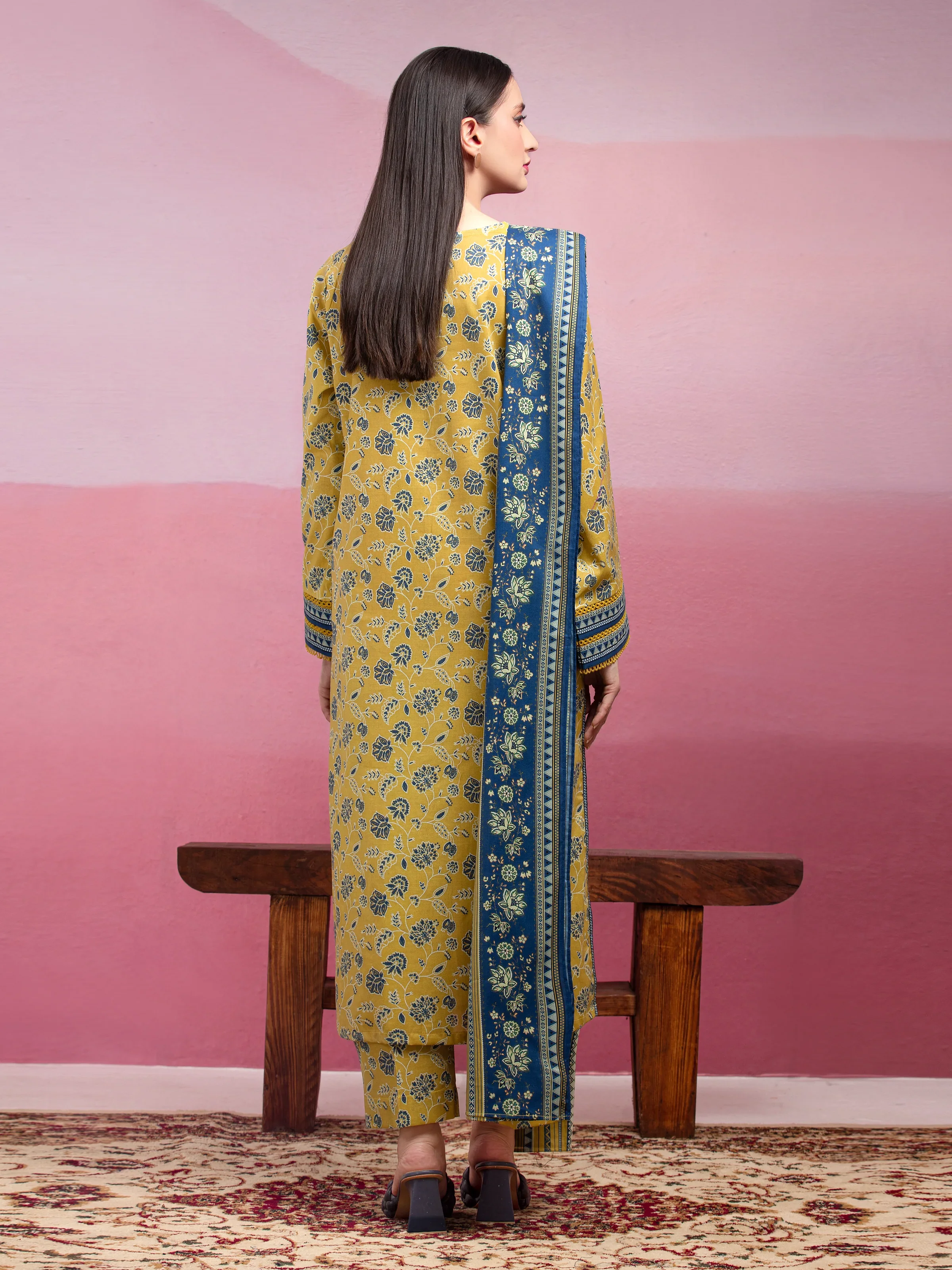 Unstitched Printed Lawn Suit - EWU5A1-35036-3P - Image 2
