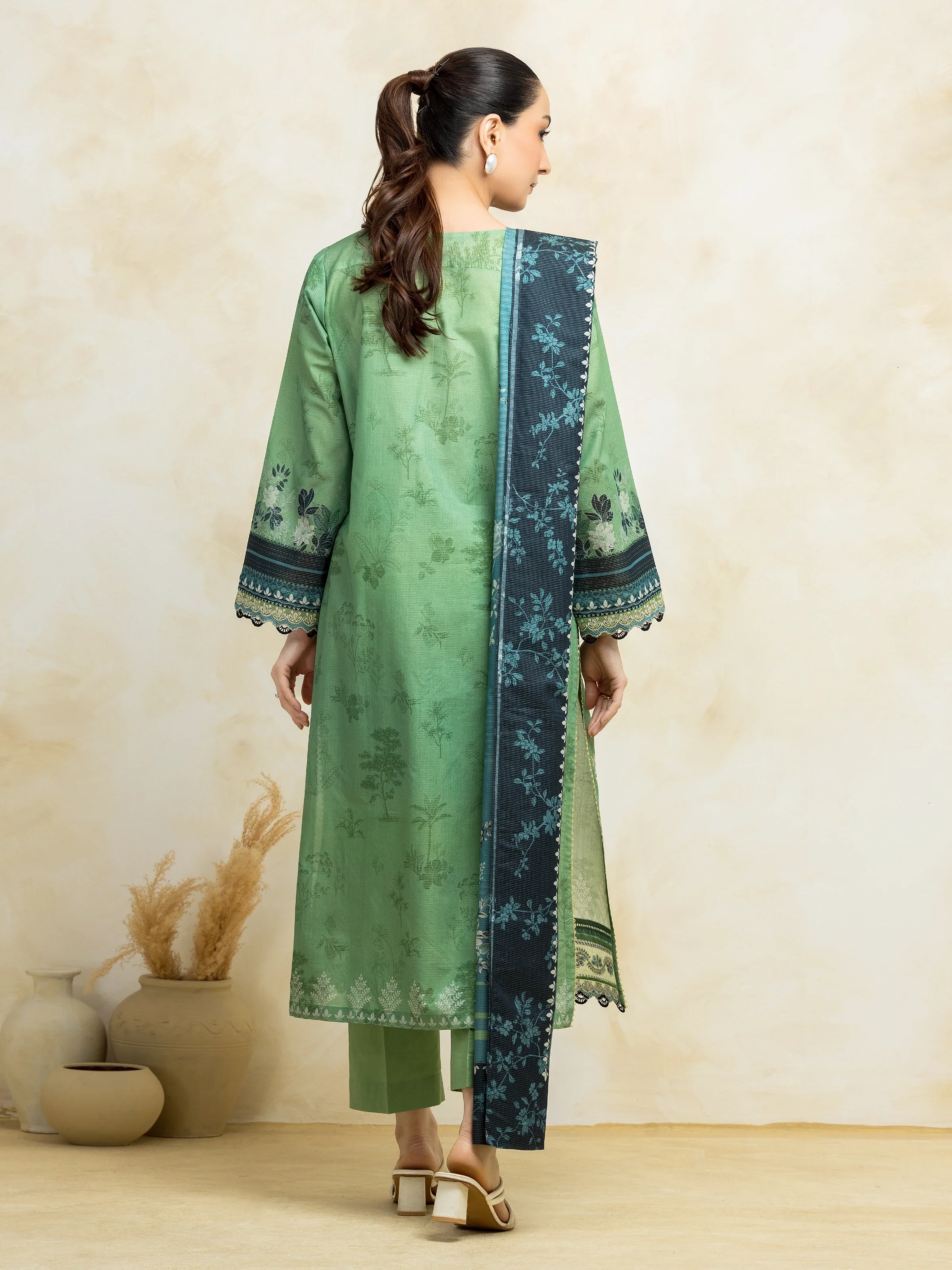 Unstitched Embroidered Lawn Suit - EWU5V1-31205-3P - Image 2