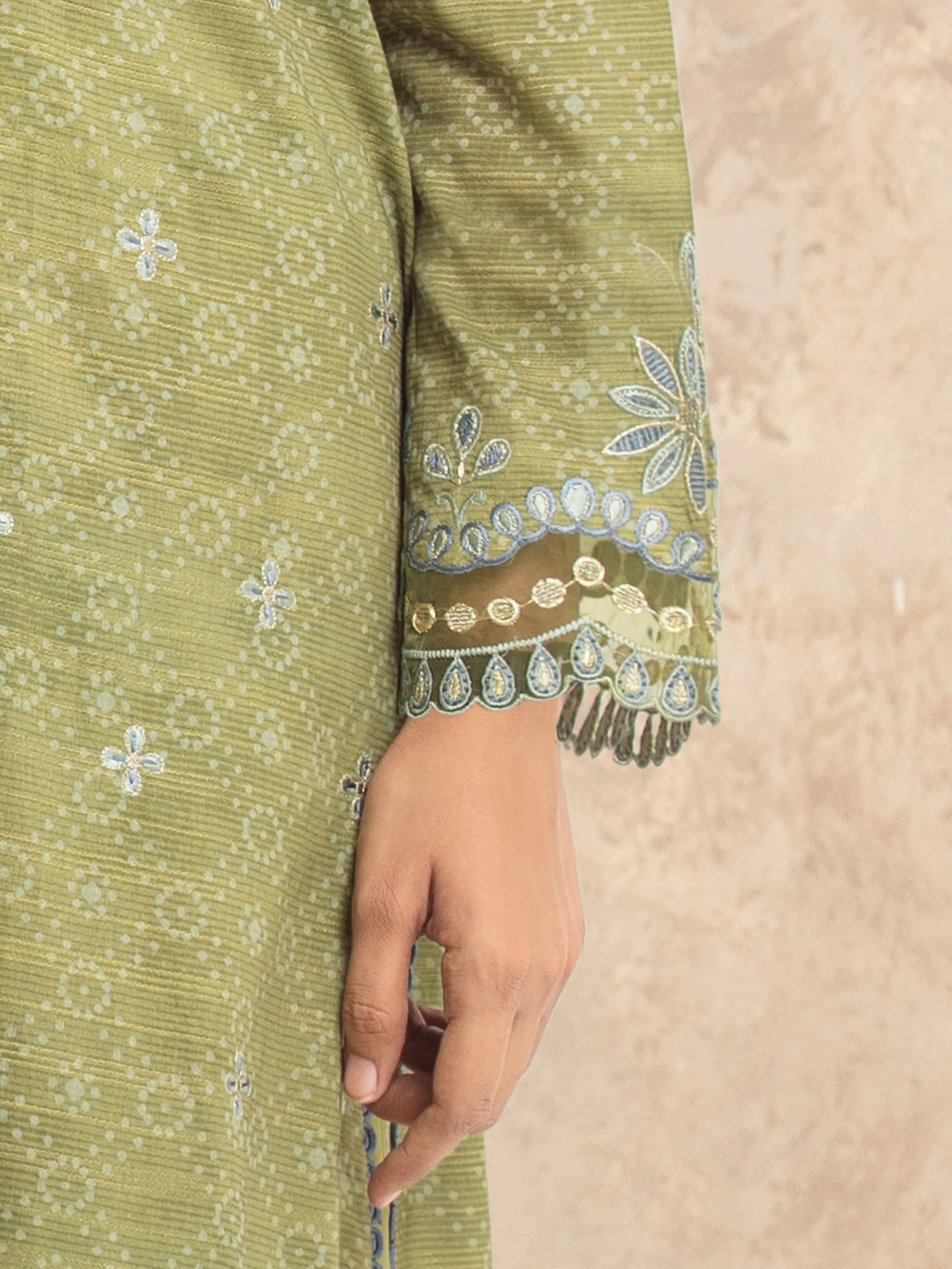 Unstitched Embroidered Lawn Suit - EWU5V1-31877-3P - Image 2