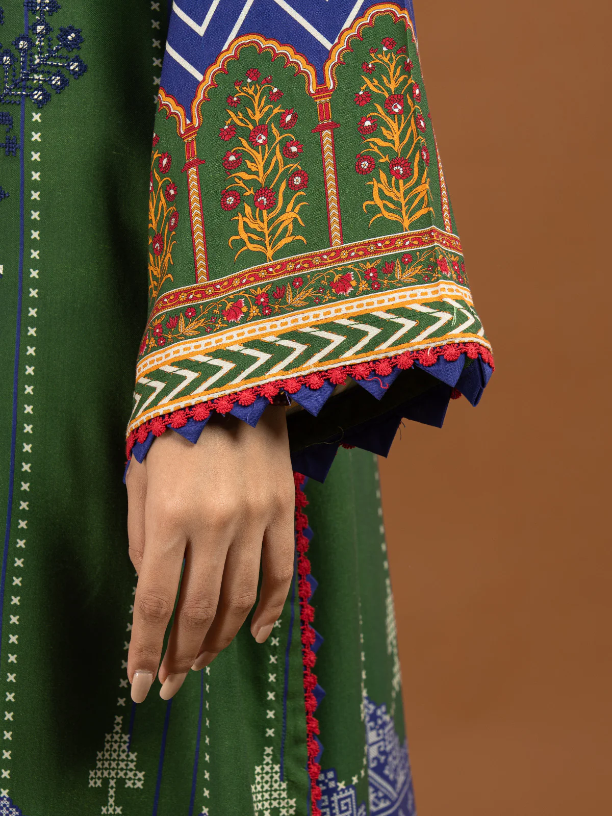 Unstitched Embroidered Viscose Suit - EWU22V13-24049XXL - Image 6