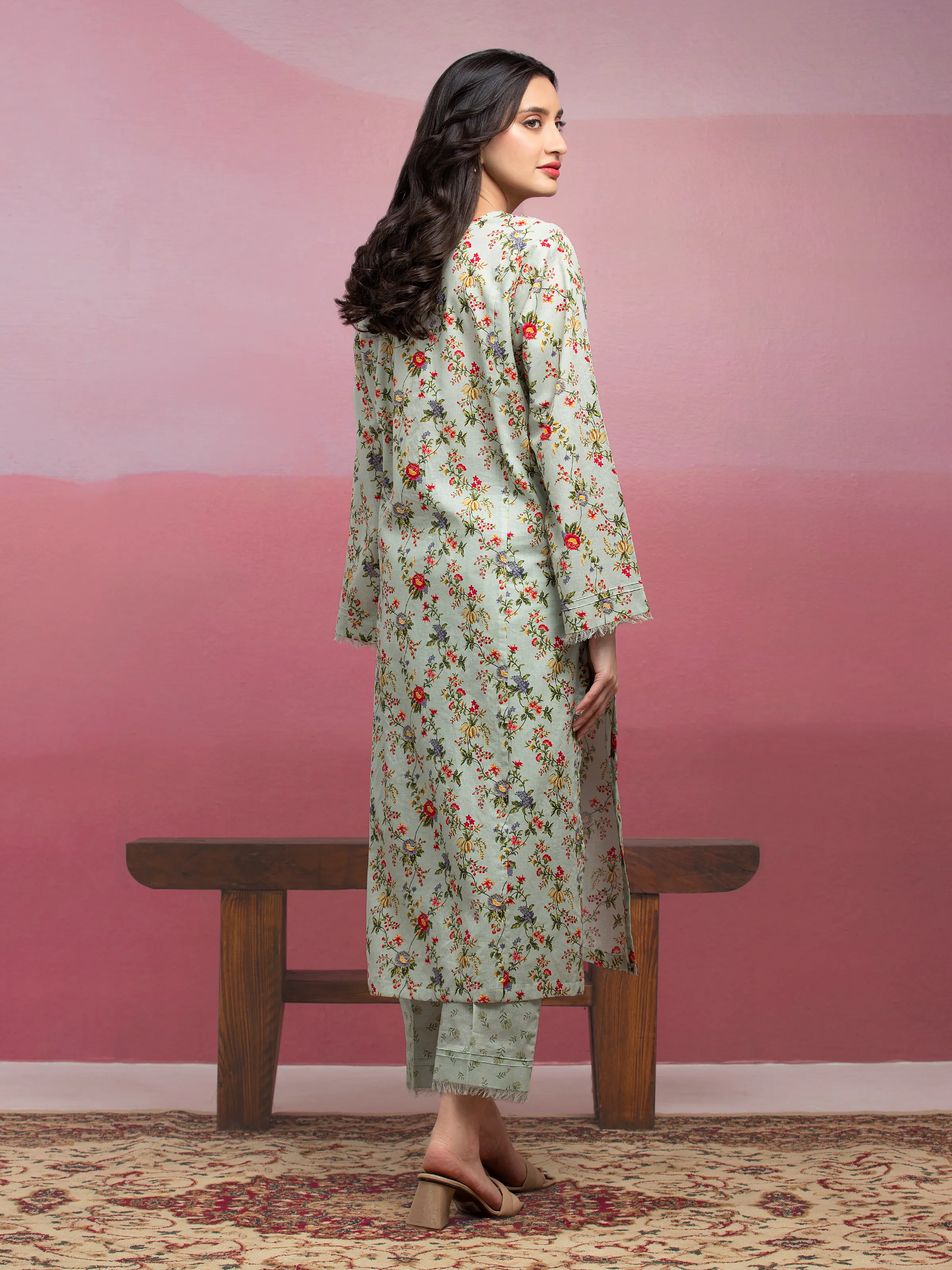 Unstitched Printed Lawn Shirt Trouser - EWU5A1-35415ST - Image 2