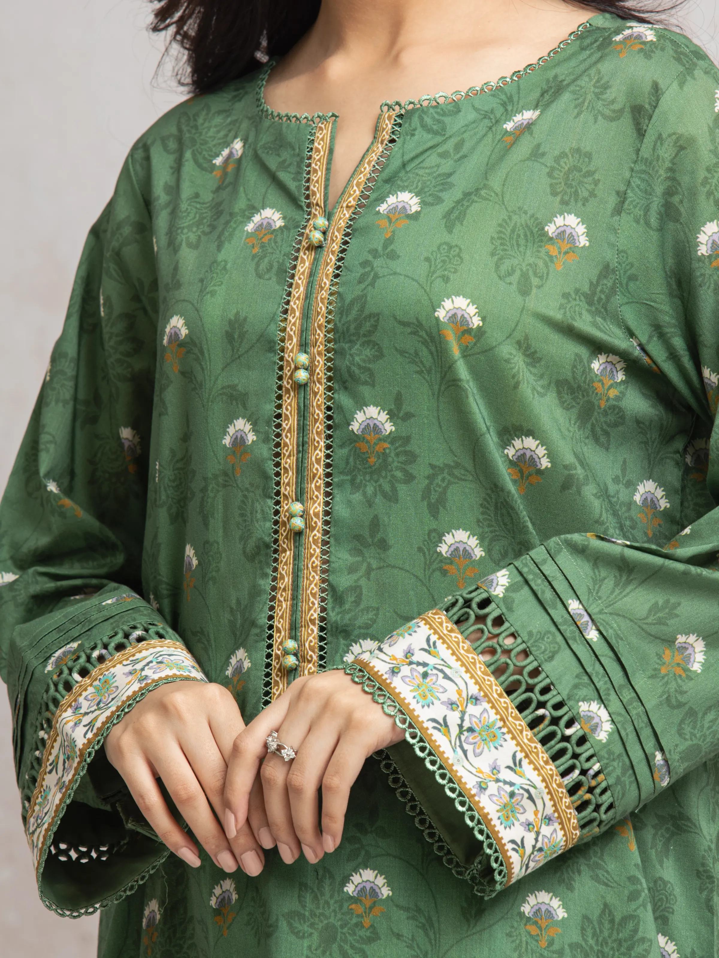 Unstitched Printed Cambric Shirt Dupatta - EWU24A2-29635SD - Image 2