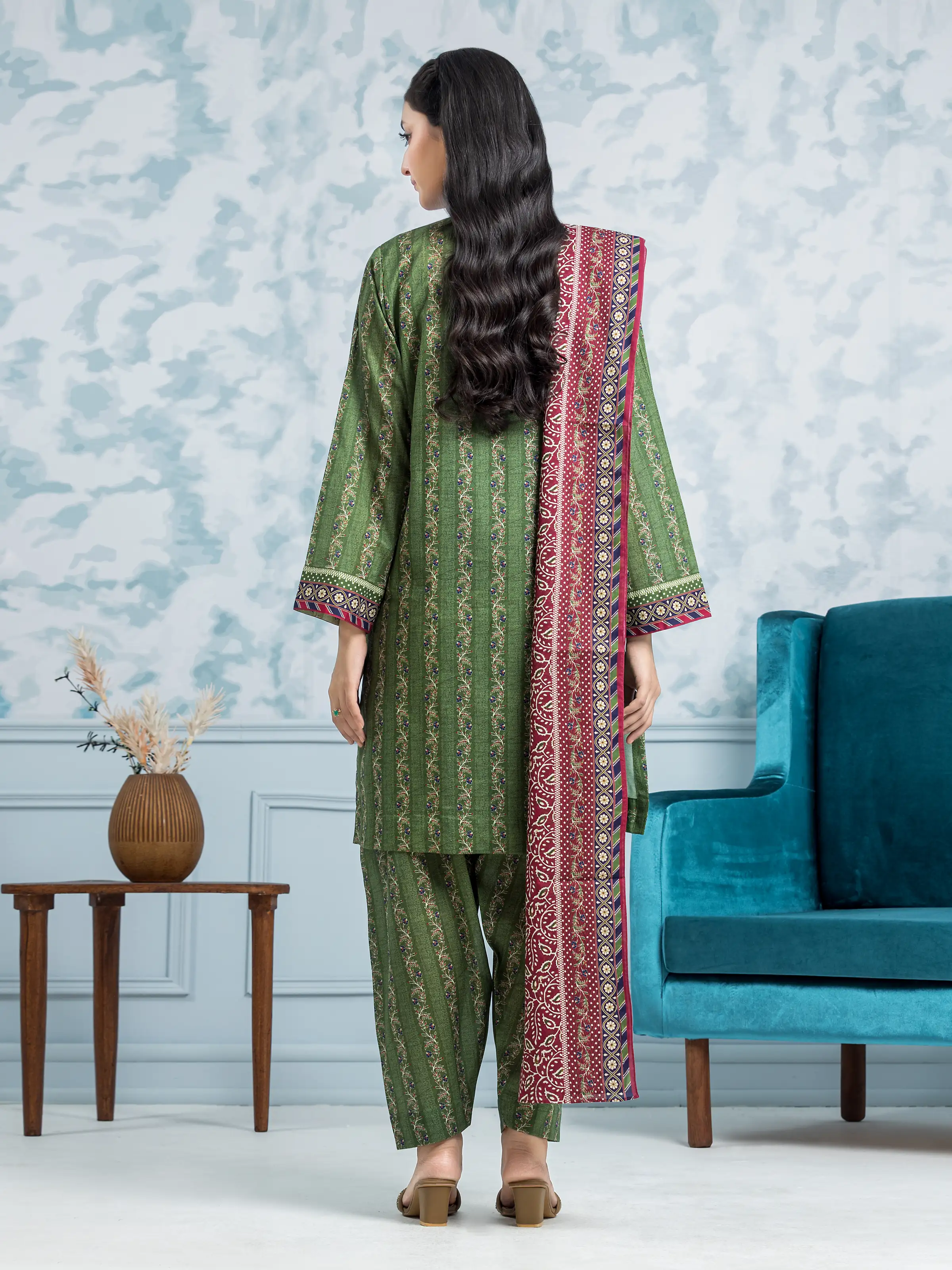 Unstitched Printed Khaddar Suit - EWU24A3-29702-3P - Image 2