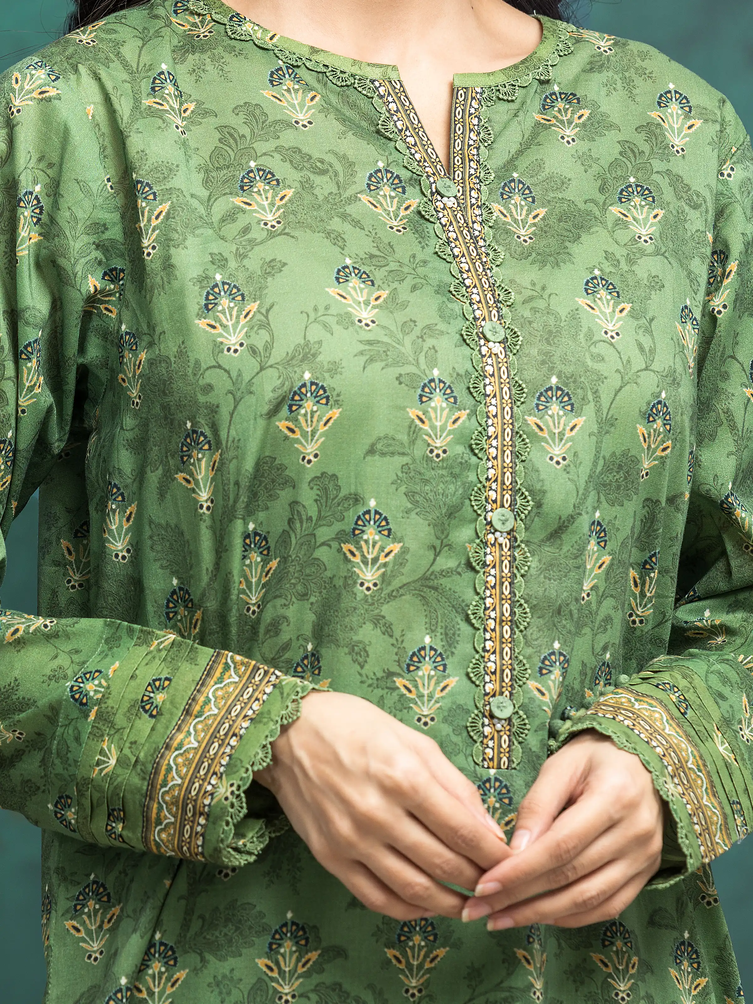 Unstitched Printed Khaddar Suit - EWU24M3-086-3P - Image 3