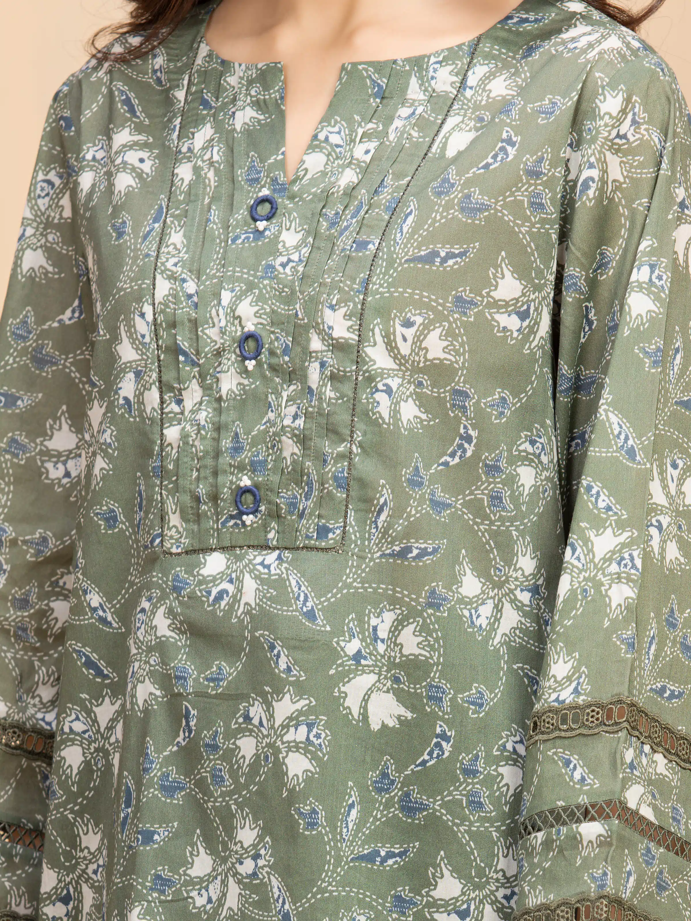Unstitched Printed Khaddar Suit - EWU5A3-36019-3P - Image 3