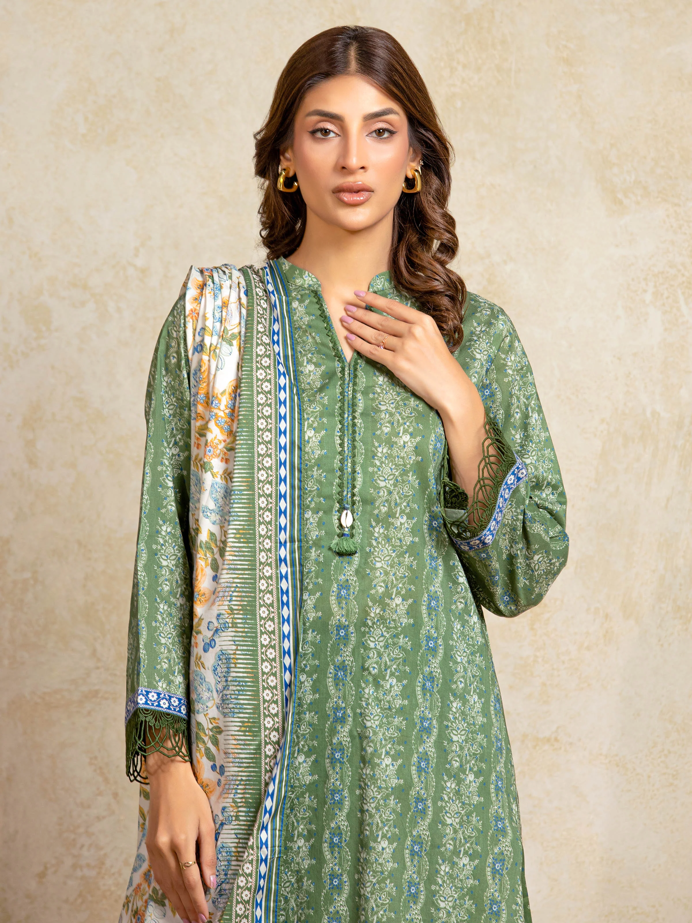 Unstitched Printed Khaddar Suit - EWU5A3-36093-3P - Image 2