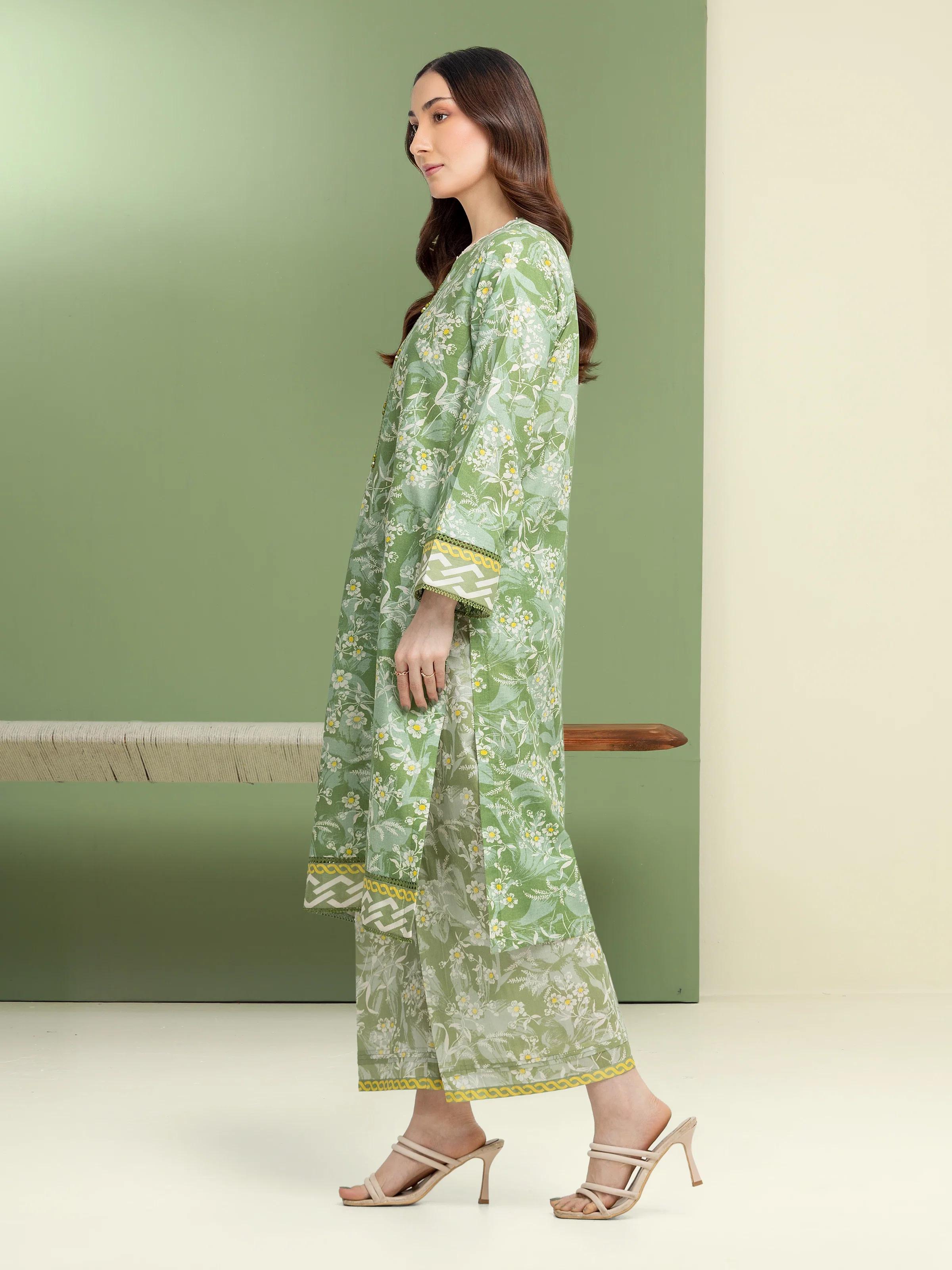 Unstitched Printed Lawn Shirt Trouser - EWU5A1-35604ST - Image 3
