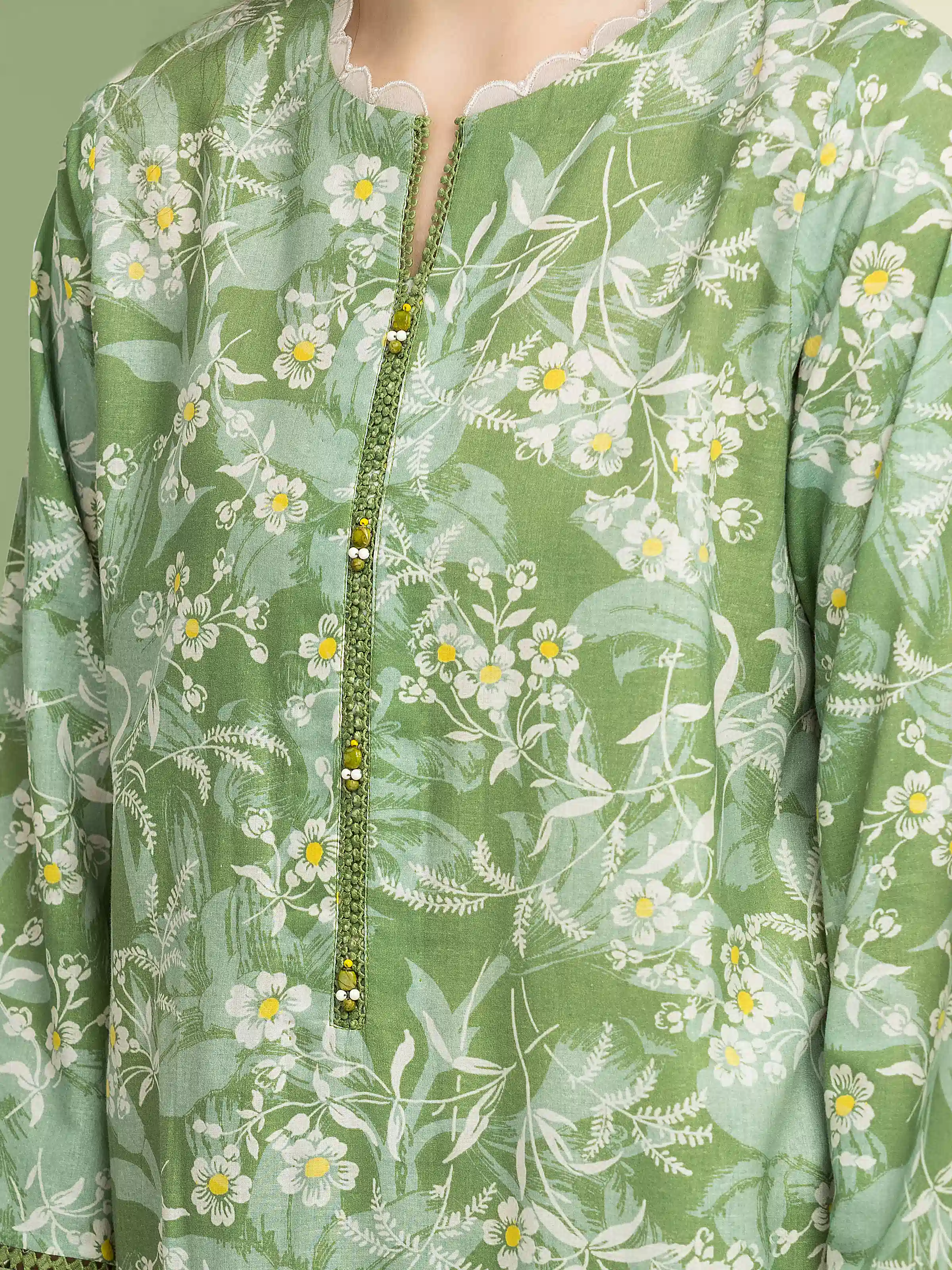 Unstitched Printed Lawn Shirt Trouser - EWU5A1-35604ST - Image 5