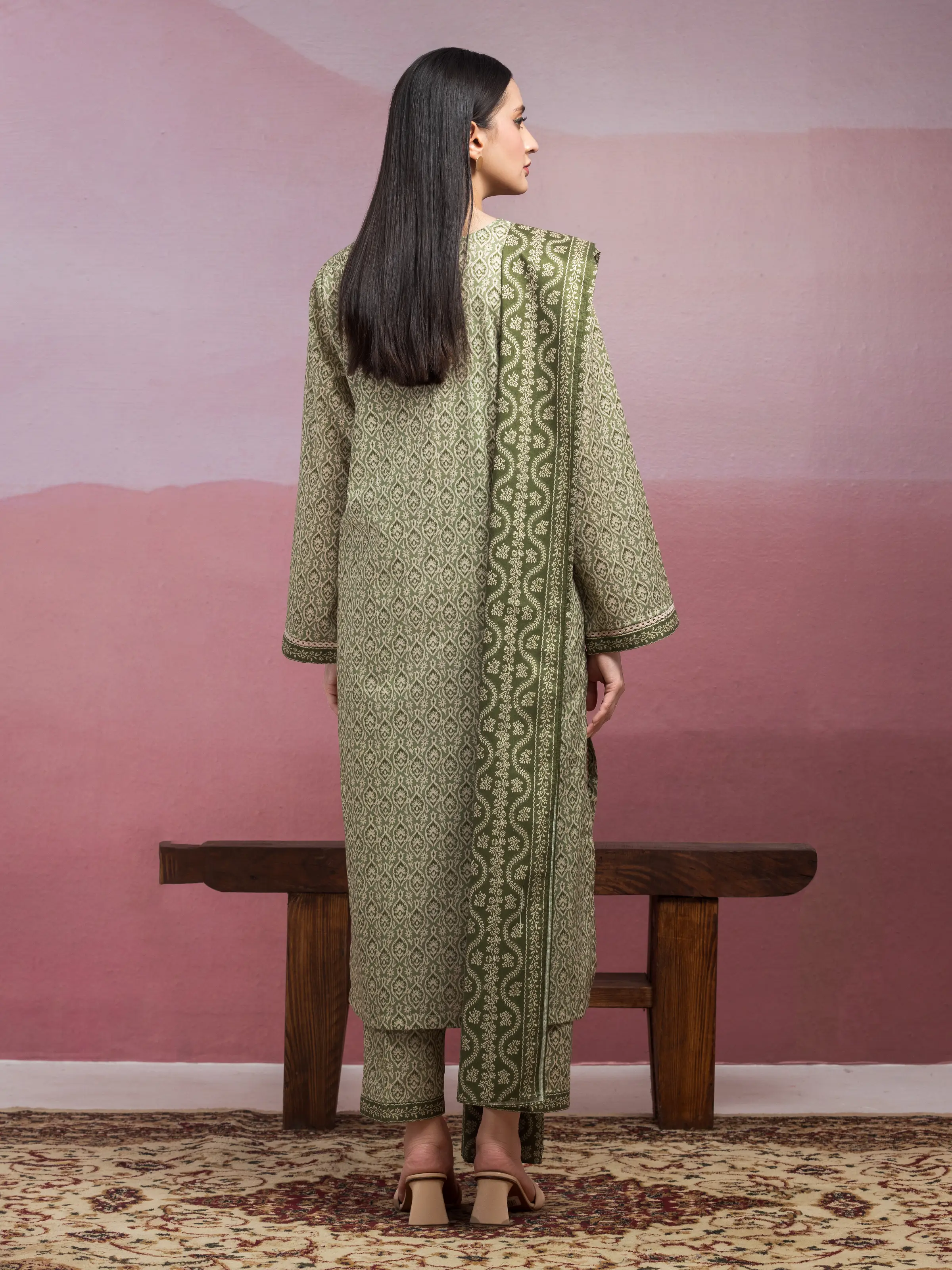 Unstitched Printed Lawn Suit - EWU5A1-35077-3P - Image 2