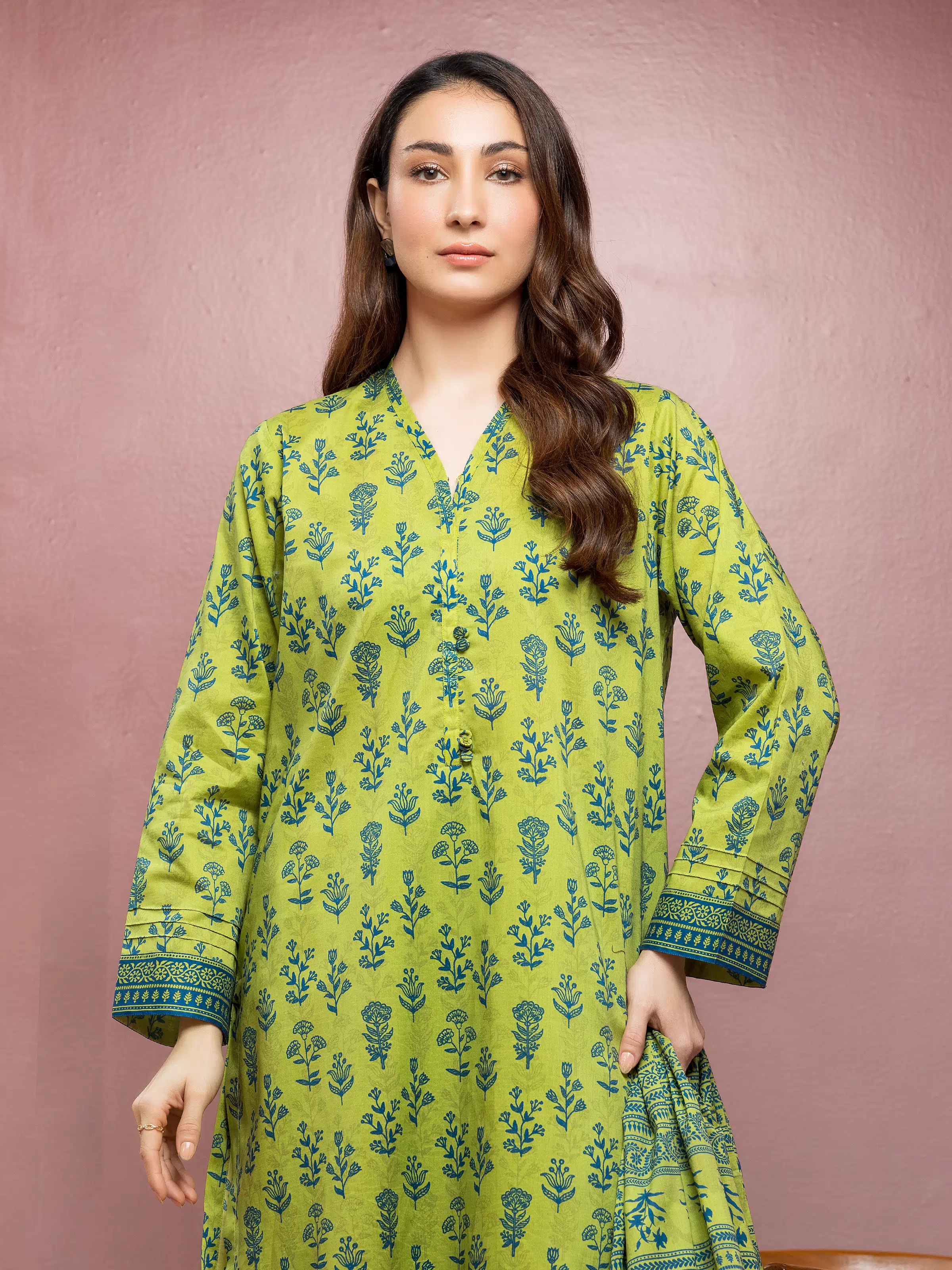Unstitched Printed Lawn Suit - EWU5A1-35136-3P - Image 3