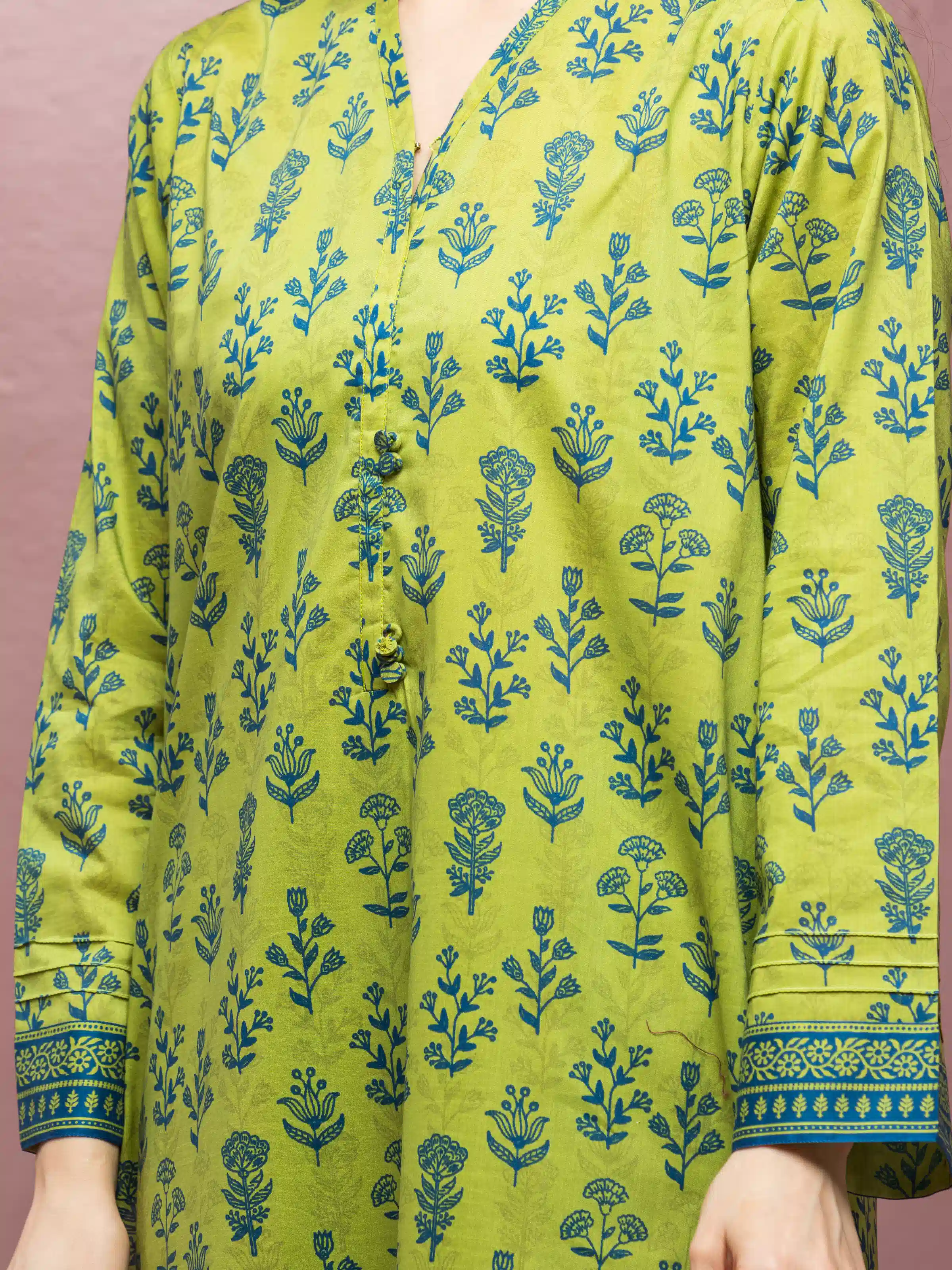 Unstitched Printed Lawn Suit - EWU5A1-35136-3P - Image 4