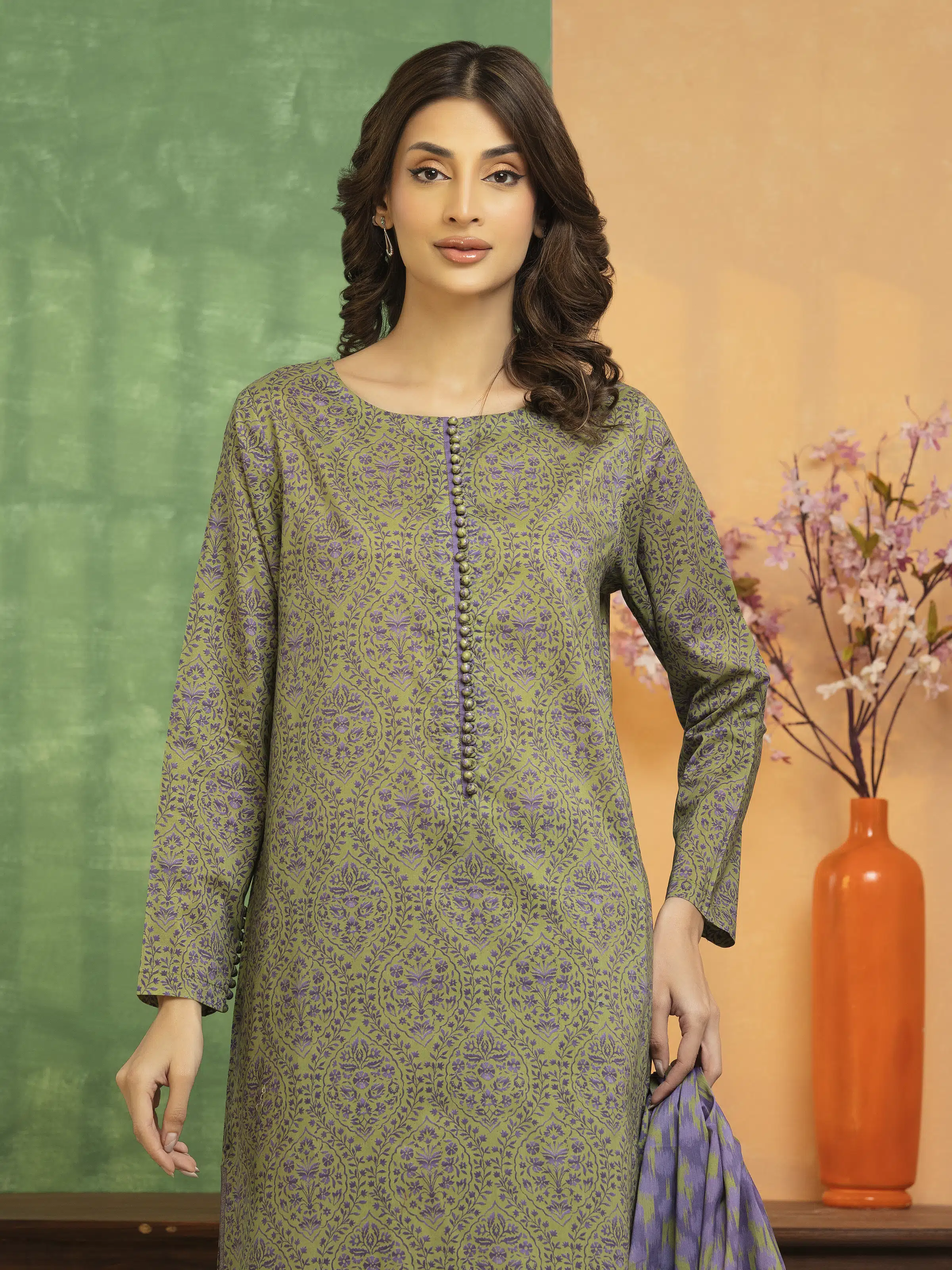 Unstitched Printed Lawn Suit - EWU5A1-35182-3P - Image 3