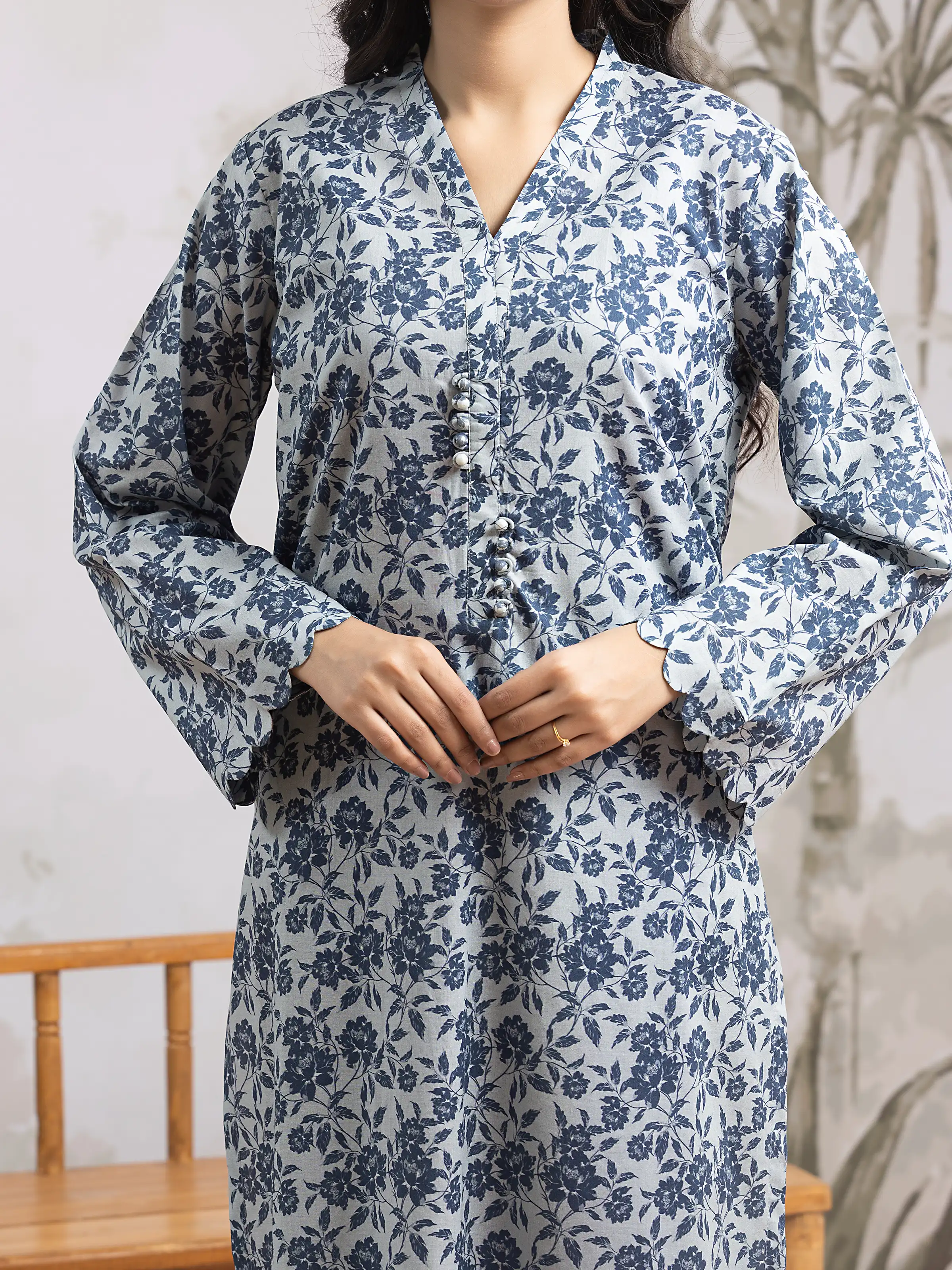 Unstitched Printed Khaddar Shirt - EWU24A3-29816S - Image 3