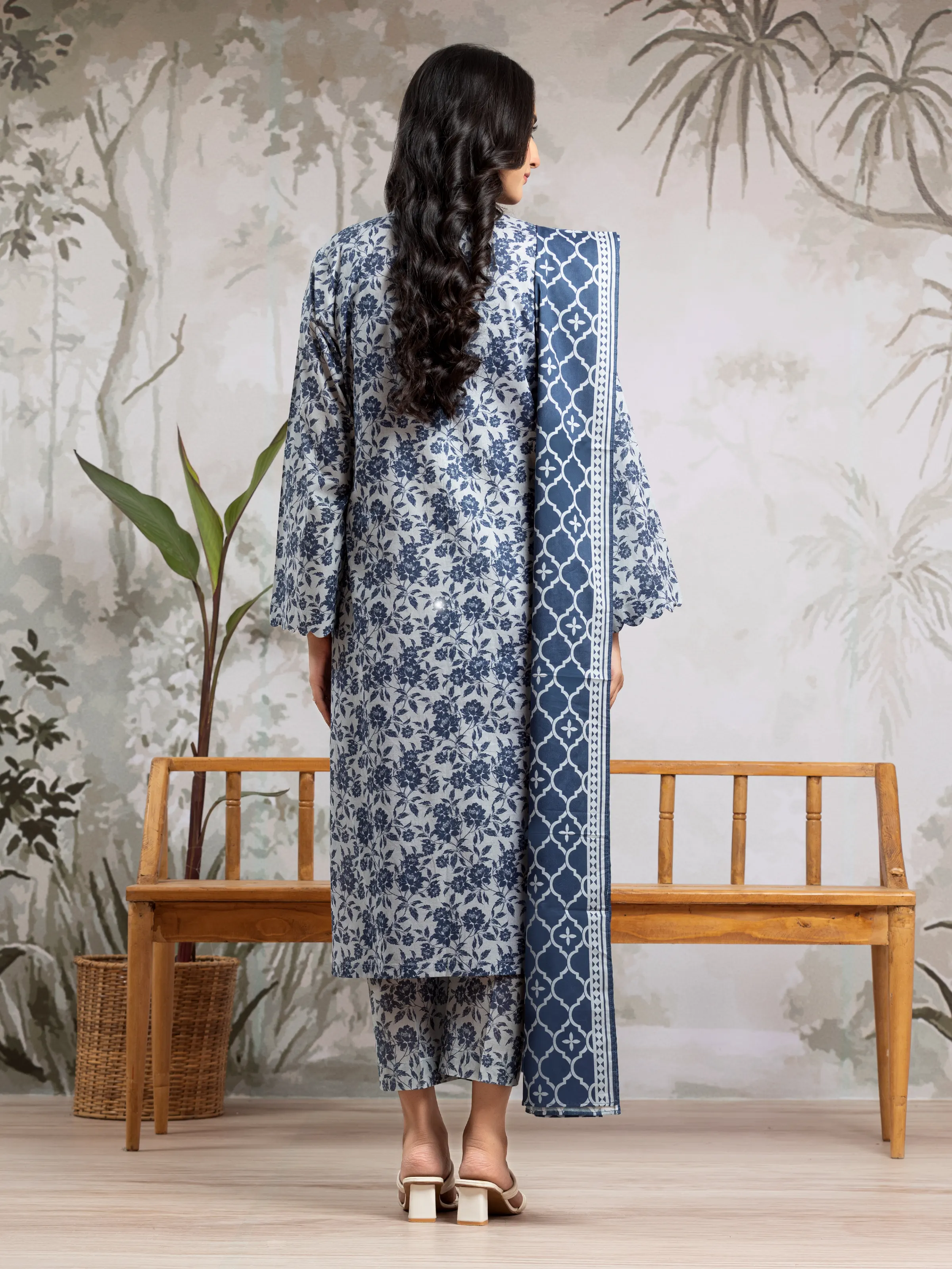 Unstitched Printed Khaddar Suit - EWU24A3-29816-3P - Image 2