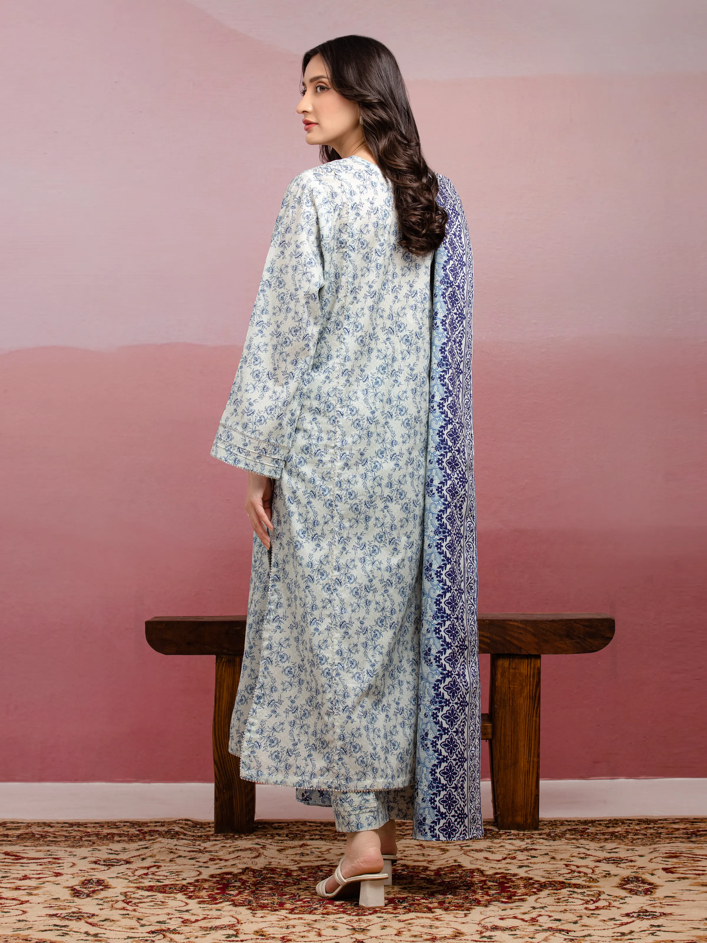 Unstitched Printed Lawn Suit - EWU5A1-35039-3P - Image 2