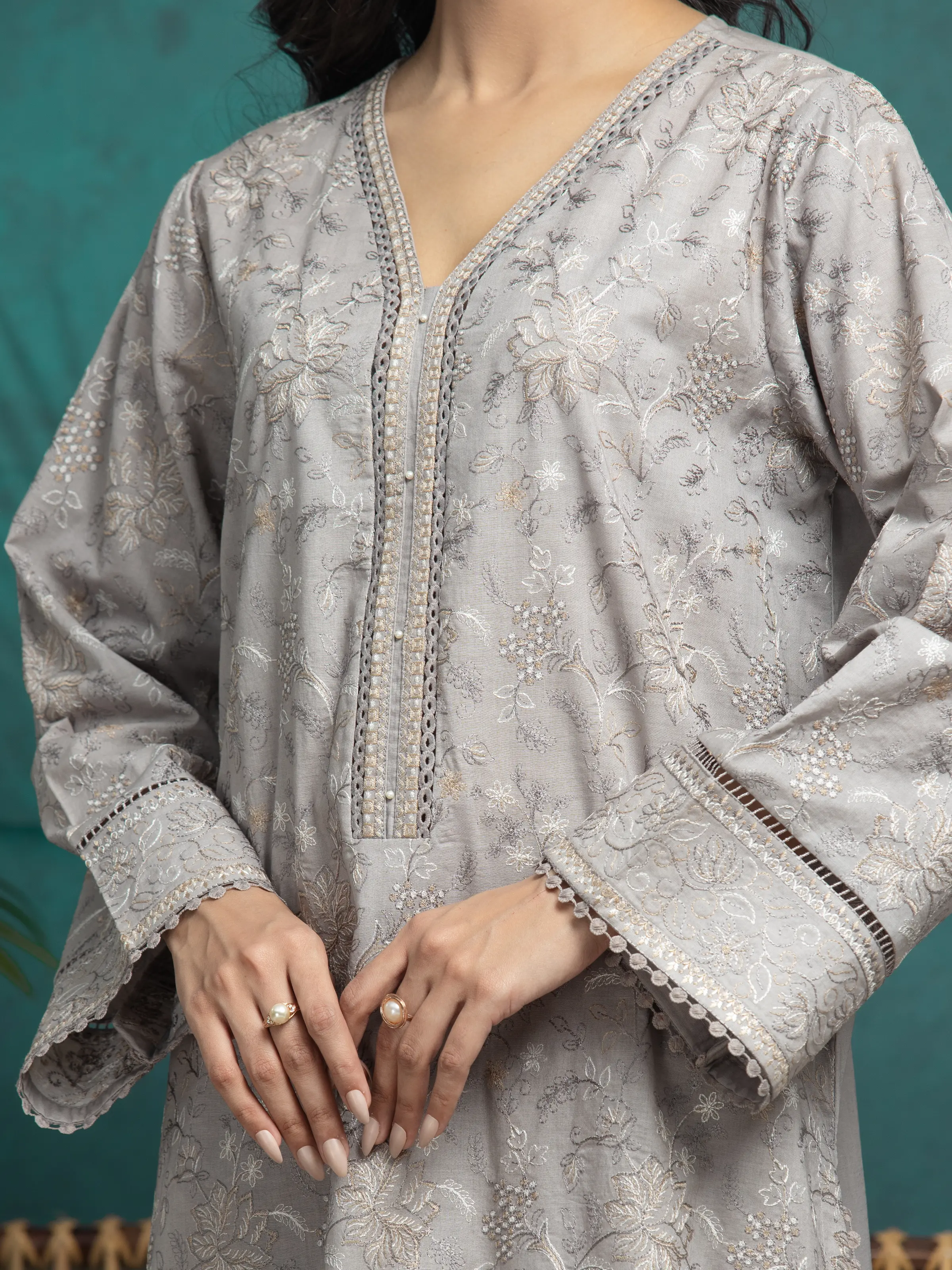 Unstitched Embroidered Cambric Suit - EWU24V2-31014-3P - Image 3