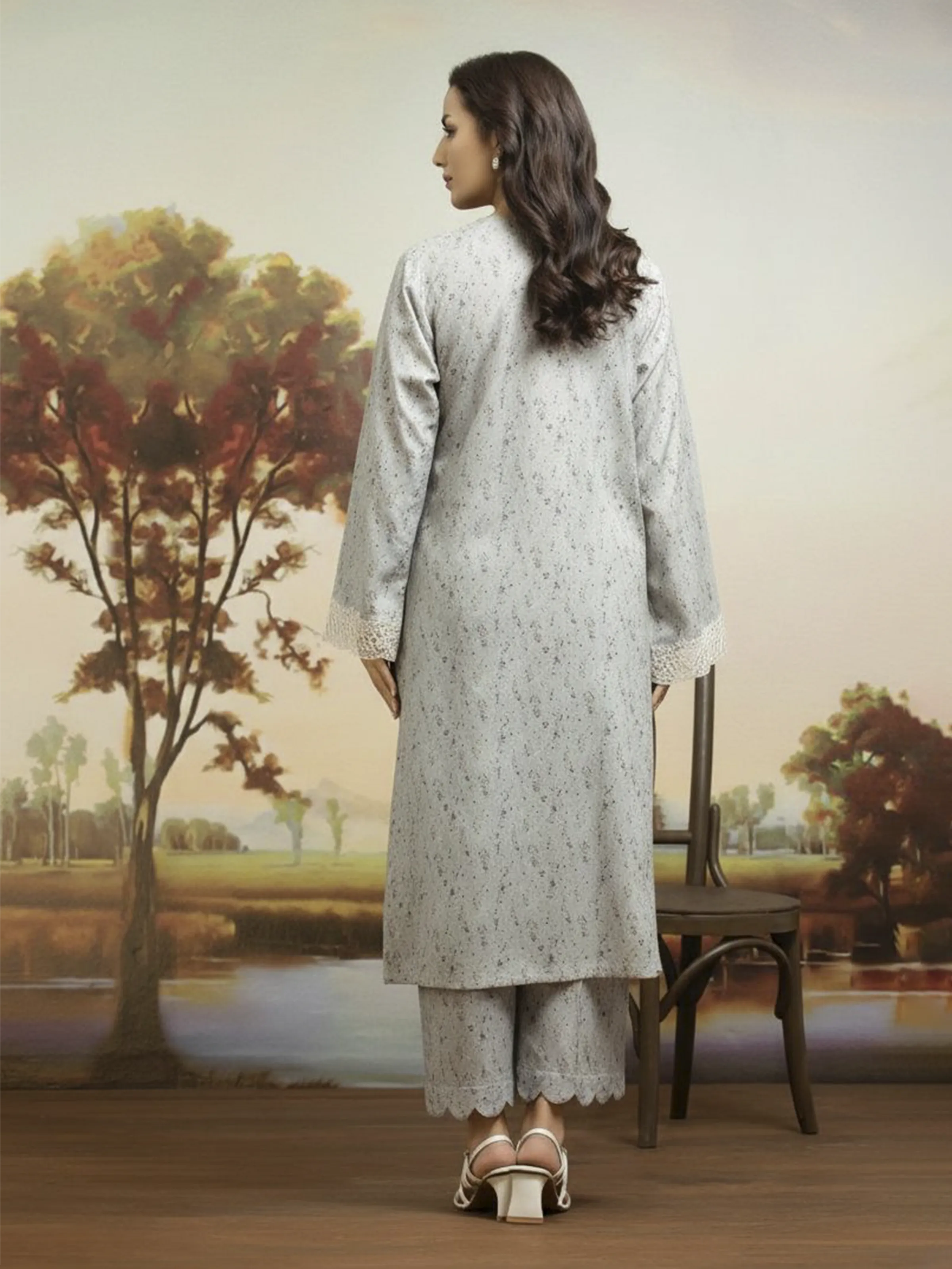 Unstitched Embroidered Dobby Shirt Trouser - EWU25V7-30172ST - Image 4