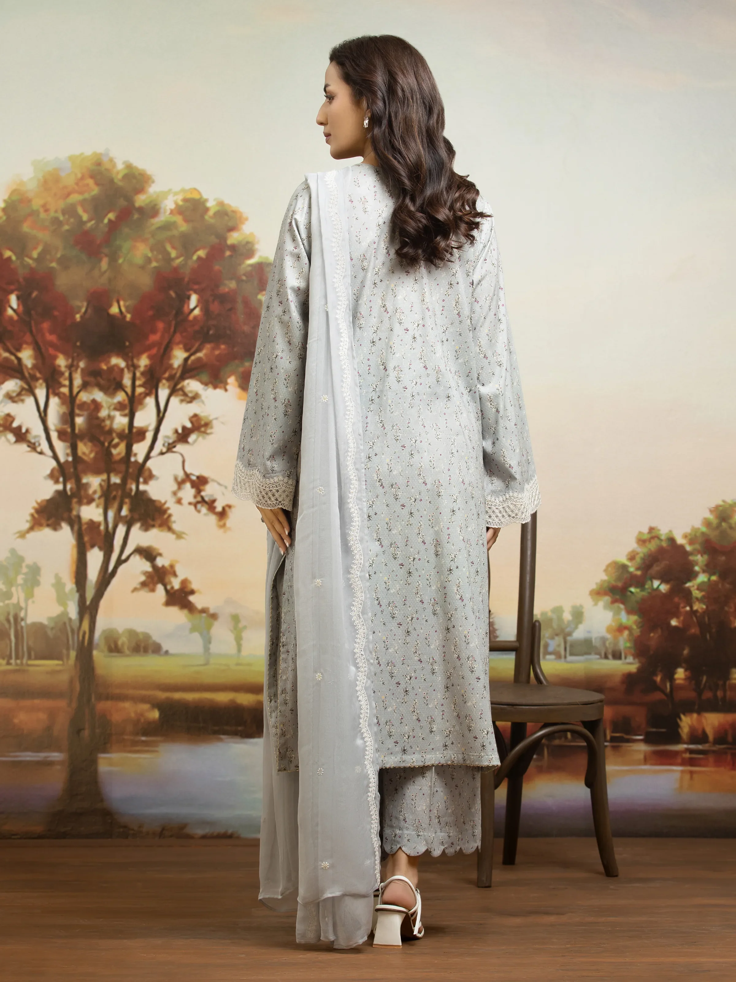 Unstitched Embroidered Dobby Suit - EWU25V7-30172-3P - Image 2