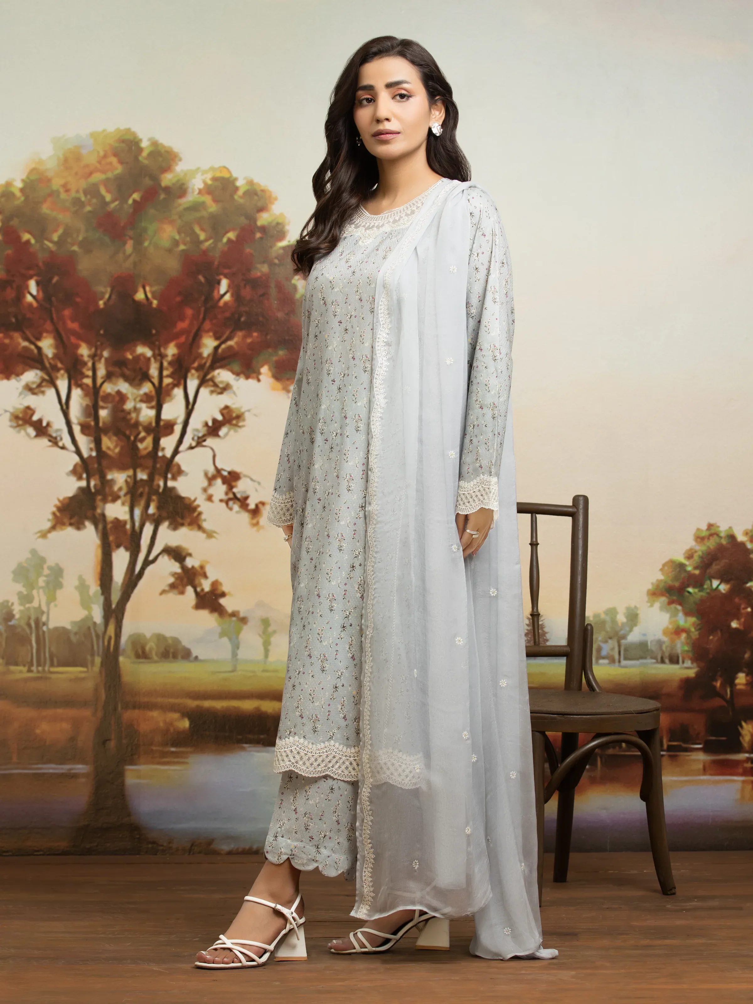 Unstitched Embroidered Dobby Suit - EWU25V7-30172-3P - Image 3