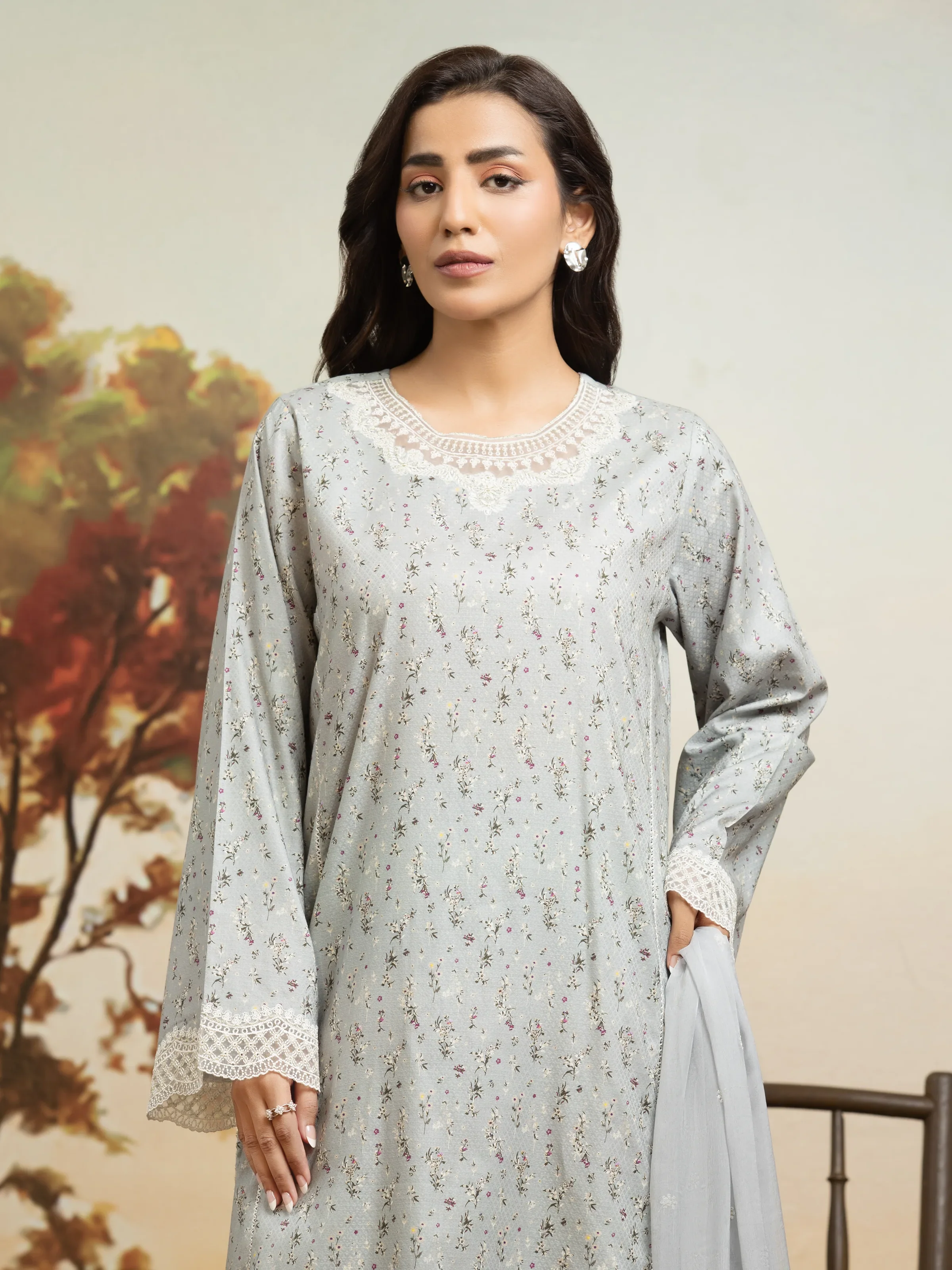 Unstitched Embroidered Dobby Suit - EWU25V7-30172-3P - Image 4