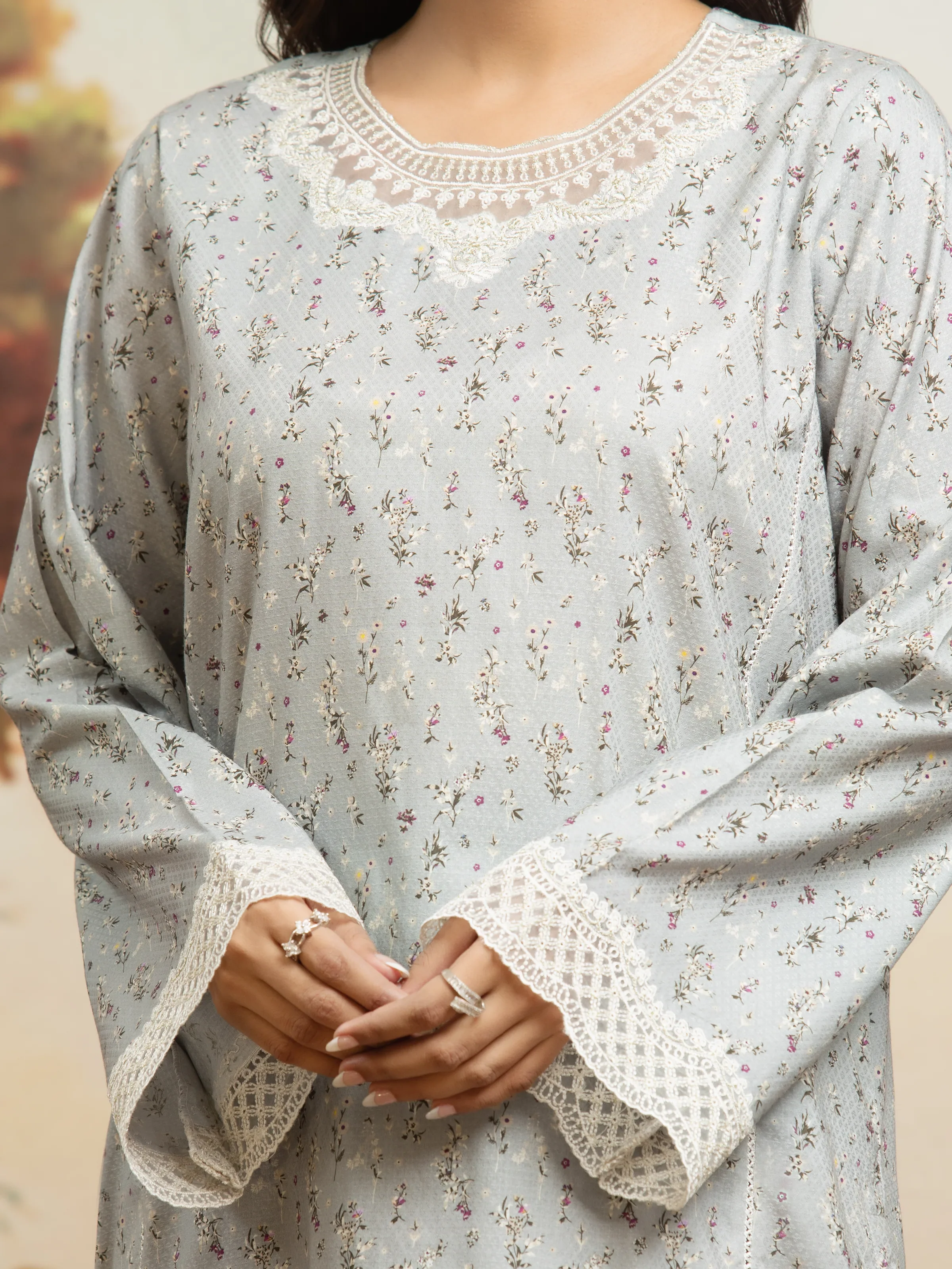 Unstitched Embroidered Dobby Suit - EWU25V7-30172-3P - Image 5