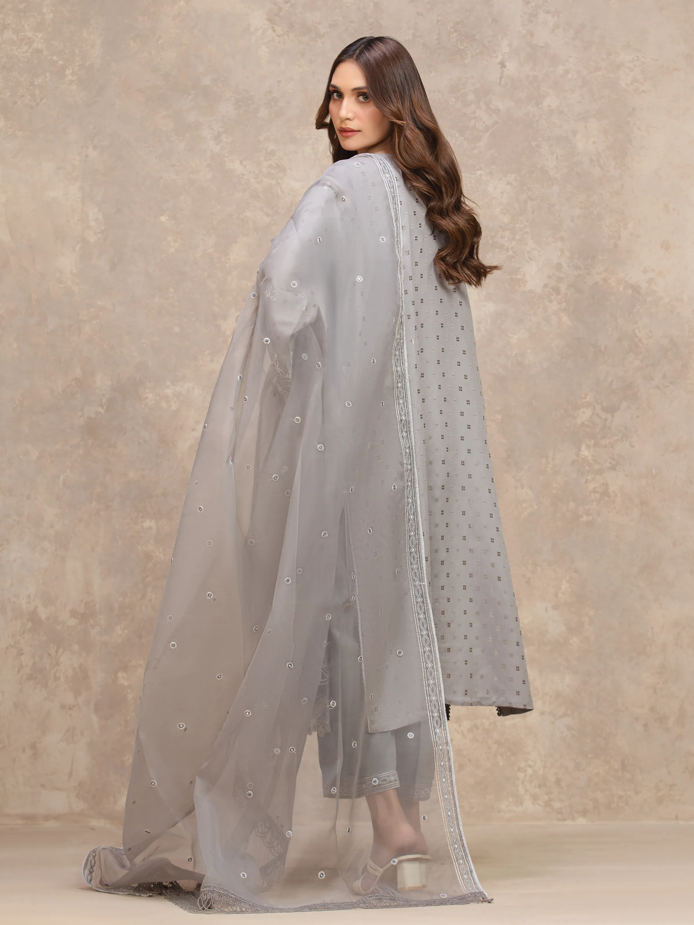 Unstitched Embroidered Viscose Suit - EWU5V19-32025-3P - Image 6