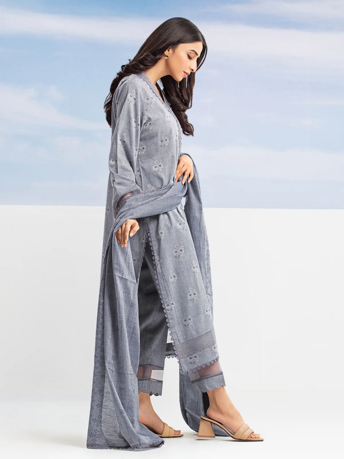 Unstitched Embroidered Jacquard Suit - EWU24V3-28786-3P - Image 3