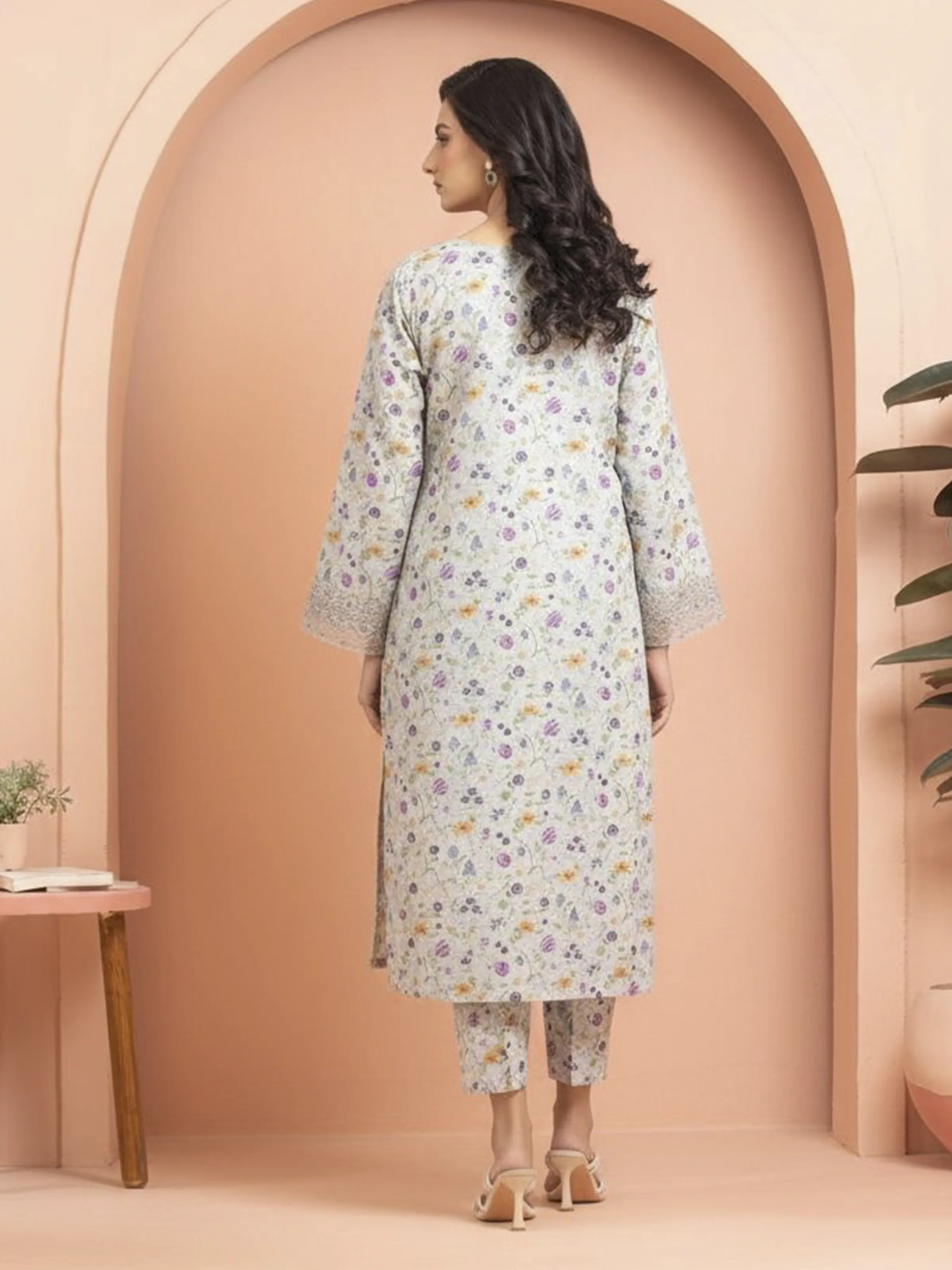 Unstitched Embroidered Khaddar Shirt Trouser - EWU24V11-30199ST - Image 2