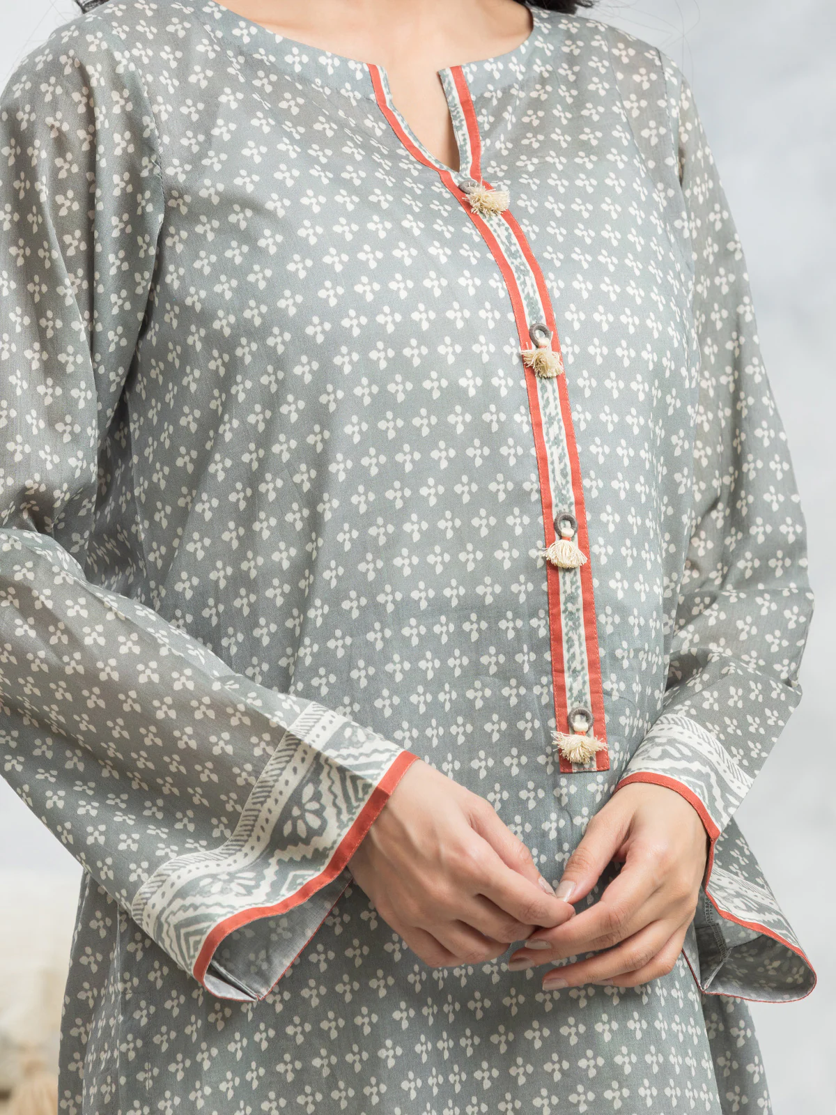 Unstitched Printed Cambric Shirt Trouser - EWU24A2-29049ST - Image 3