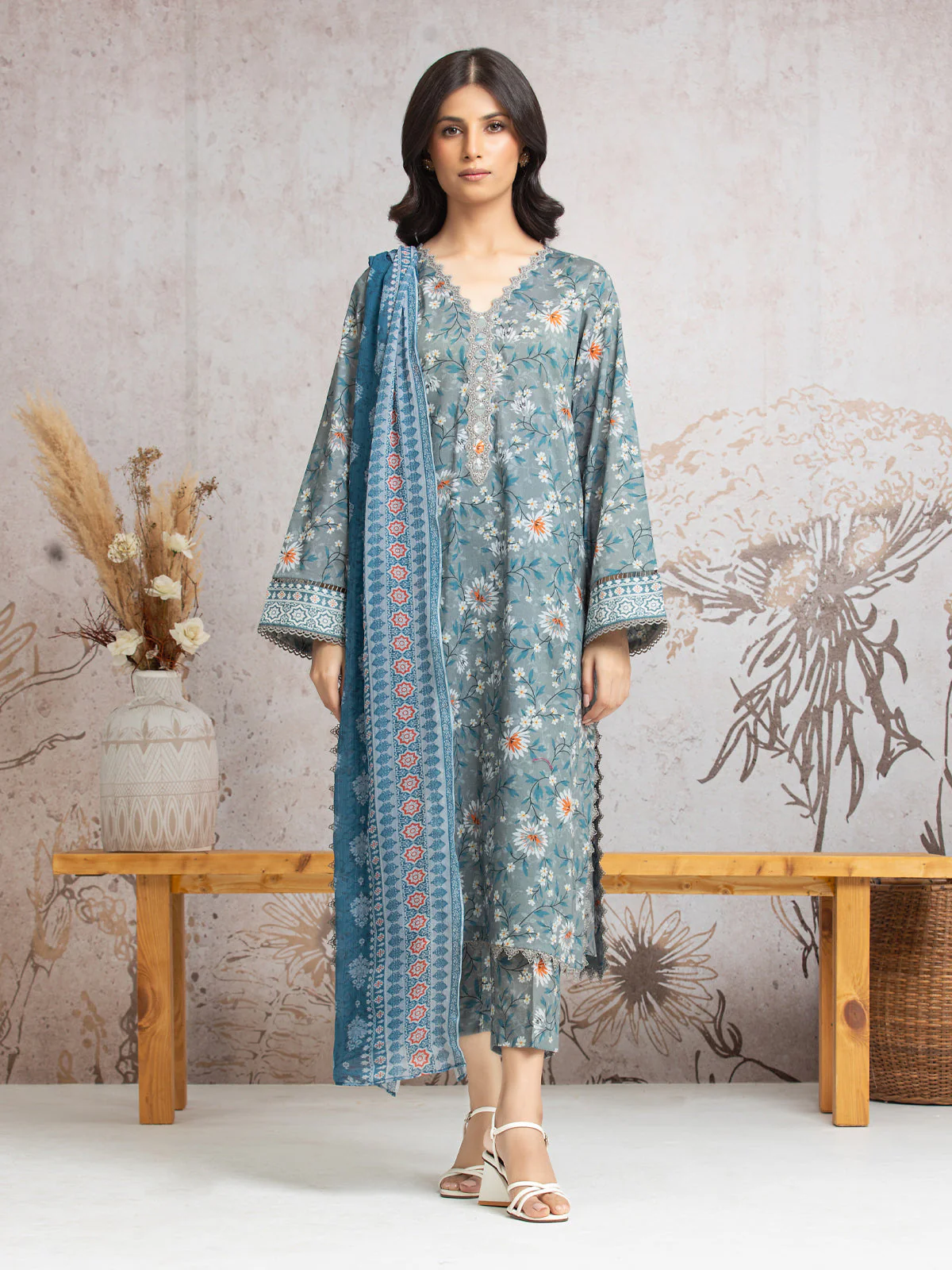 Unstitched Printed Cambric Shirt Trouser - EWU24M2-020ST - Image 2
