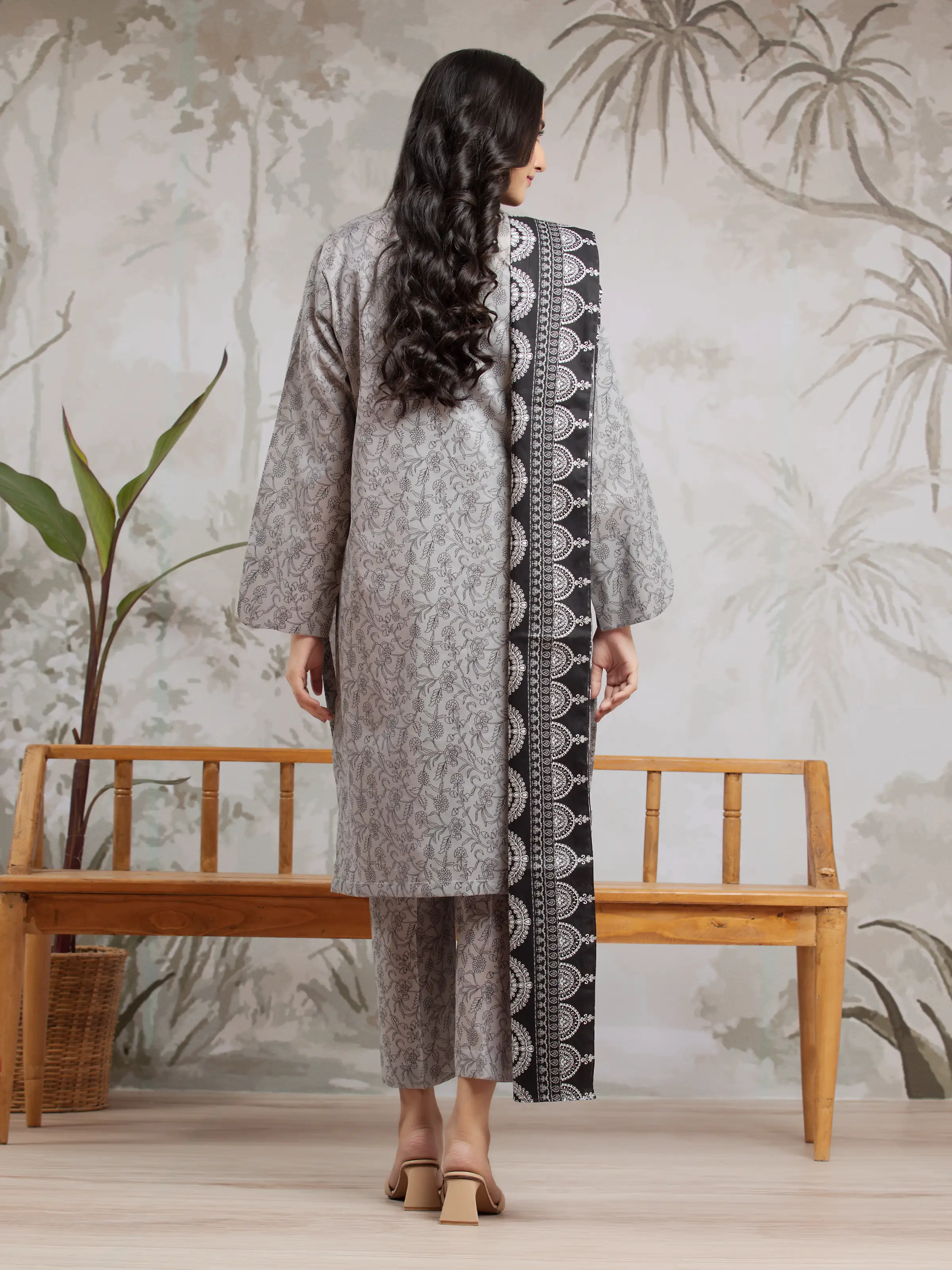 Unstitched Printed Khaddar Suit - EWU24A3-29593-3P - Image 2