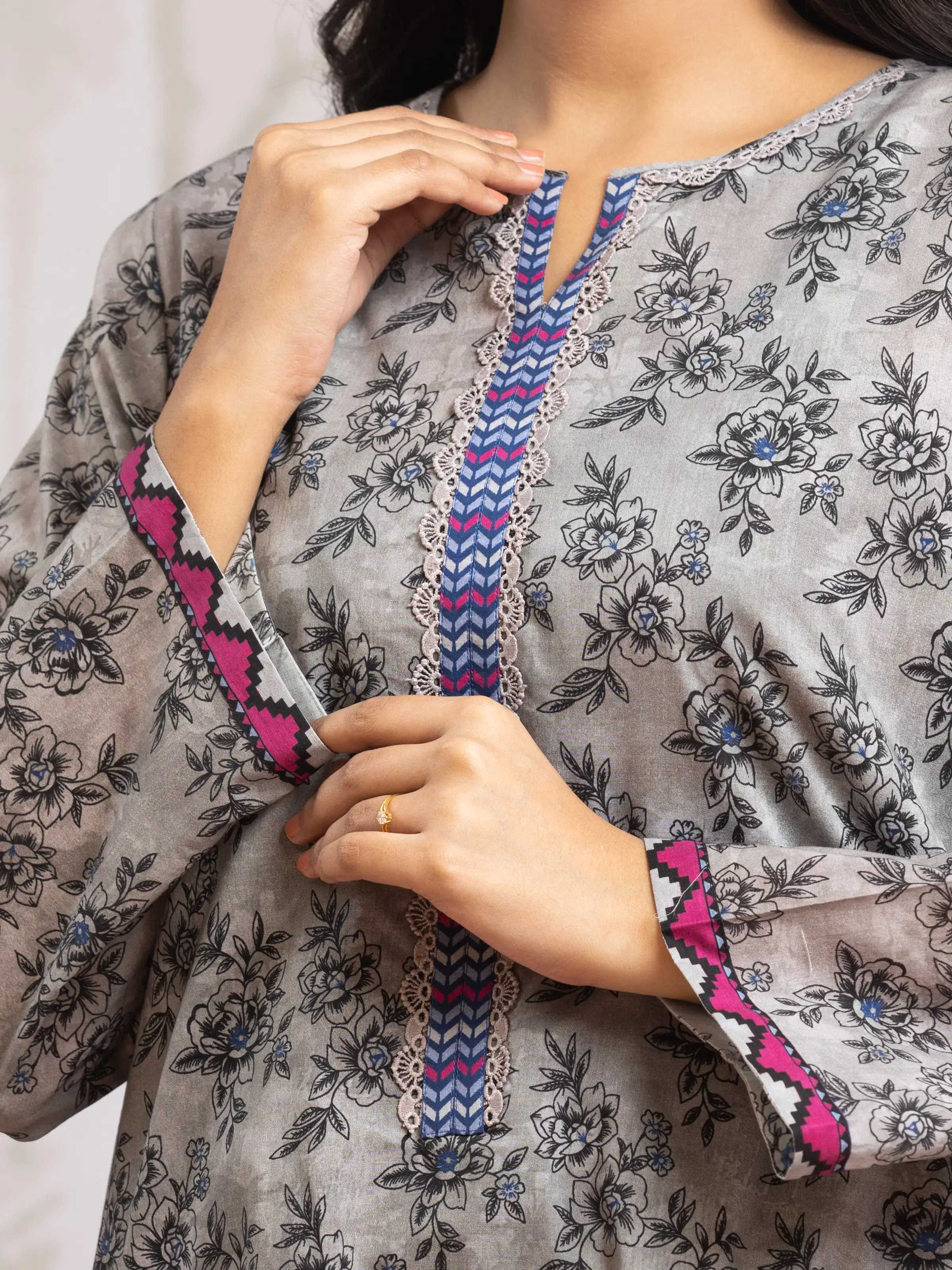 Unstitched Printed Khaddar Suit - EWU24M2-170 - Image 3