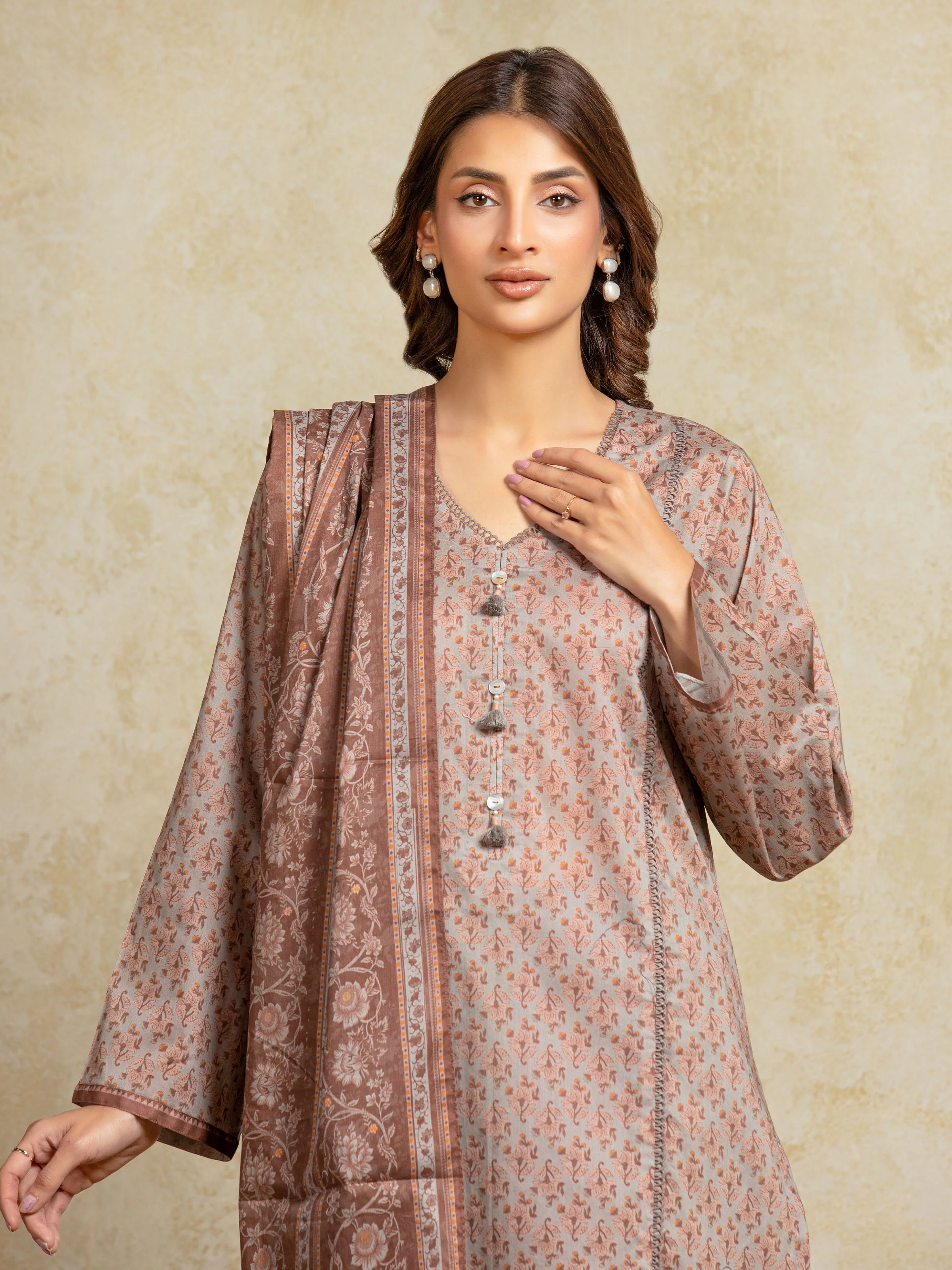 Unstitched Printed Khaddar Suit - EWU5A3-35949-3P - Image 2