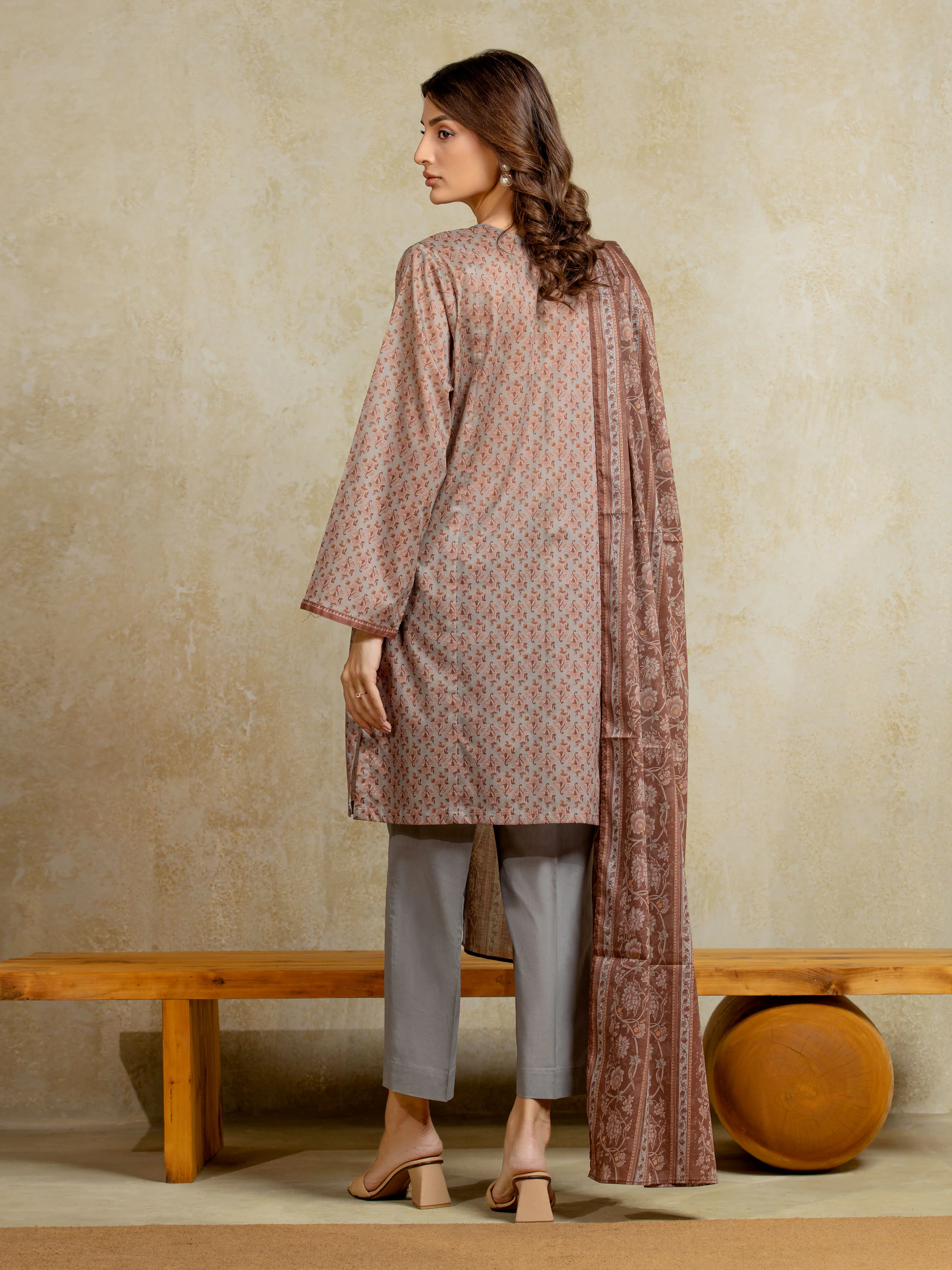 Unstitched Printed Khaddar Suit - EWU5A3-35949-3P - Image 6