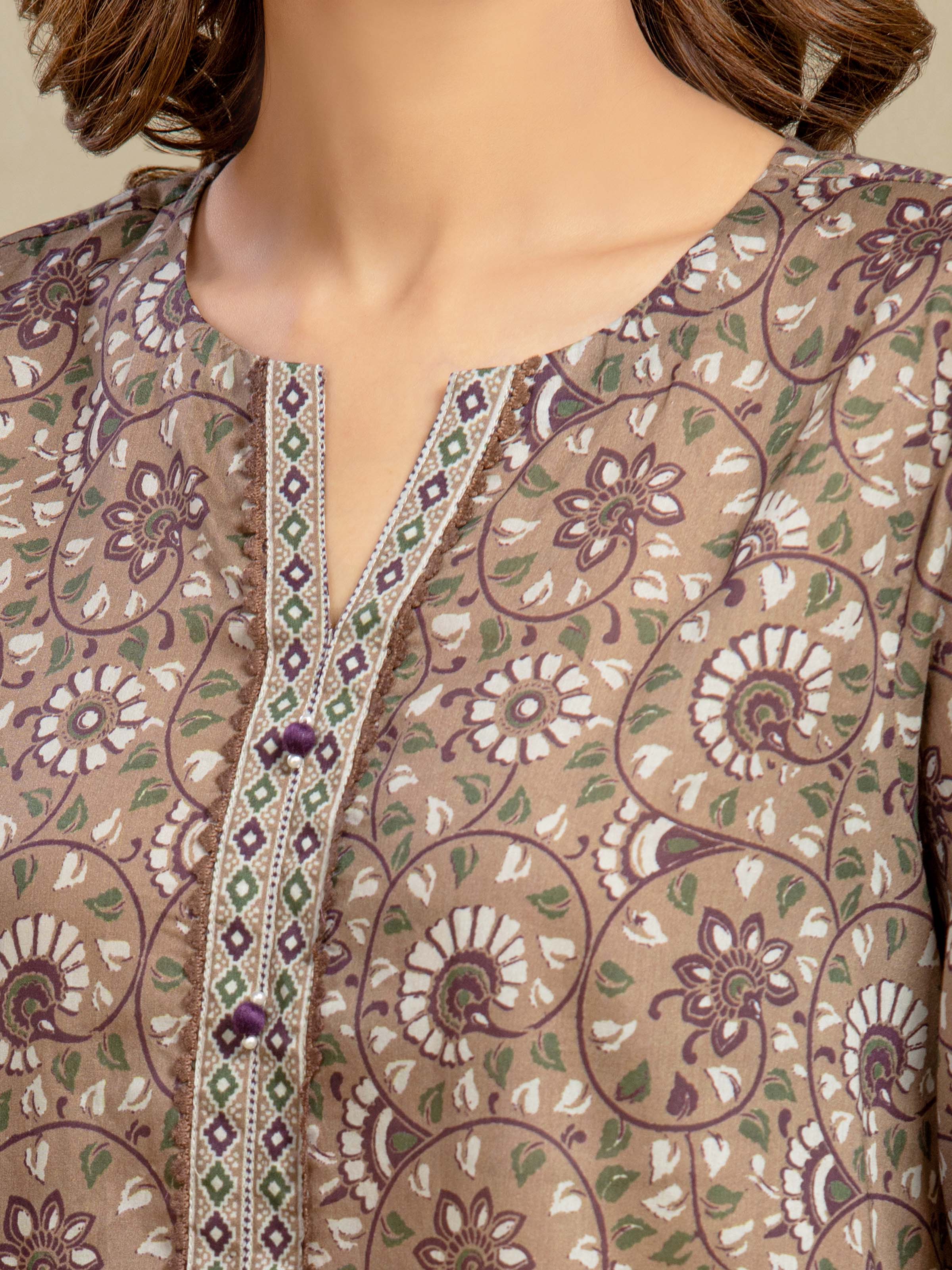 Unstitched Printed Khaddar Suit - EWU5A3-35978-3P - Image 4