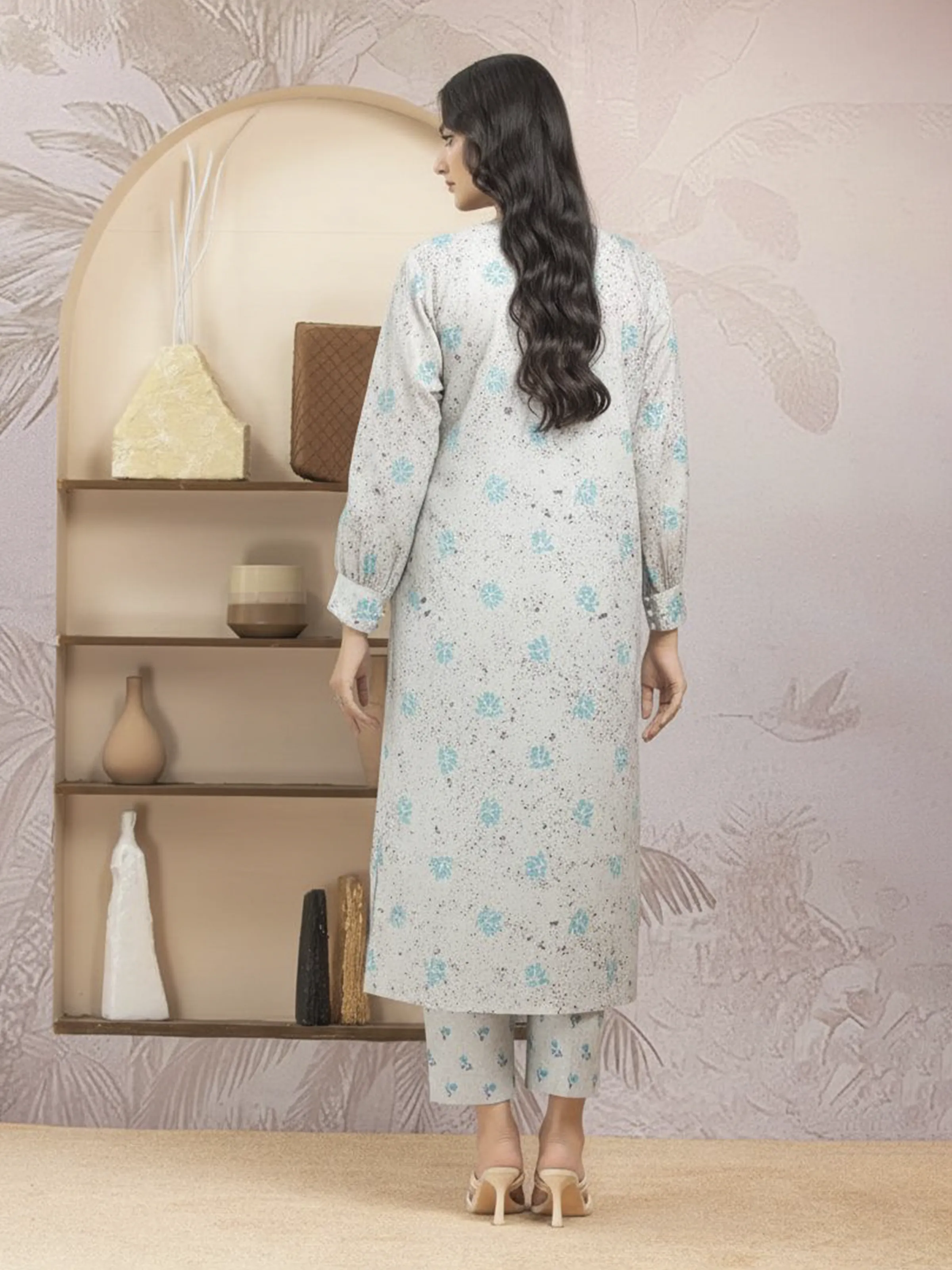 Unstitched Printed Lawn Shirt - EWU5A1-35017S - Image 4