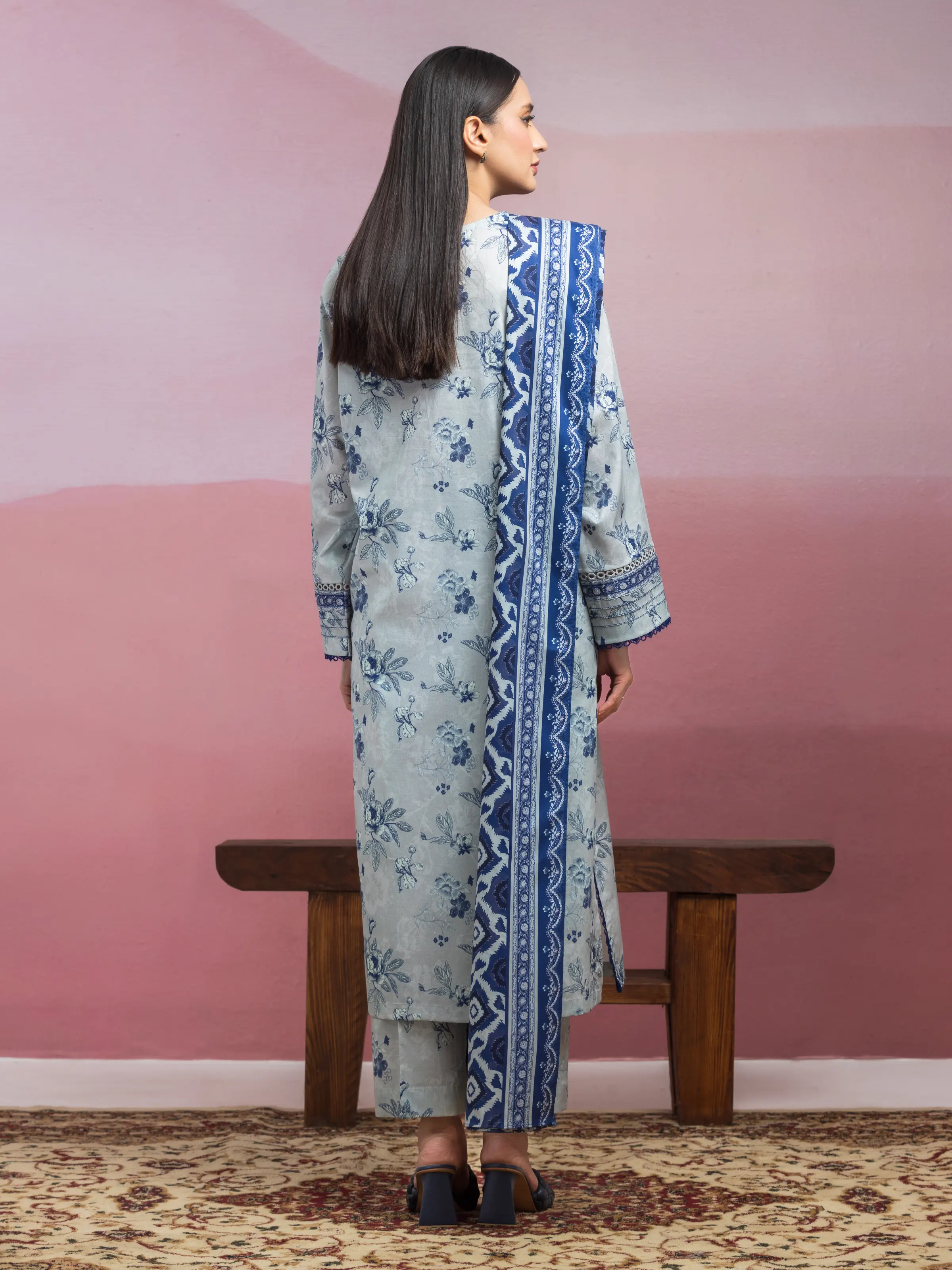 Unstitched Printed Lawn Suit - EWU5A1-35063-3P - Image 2