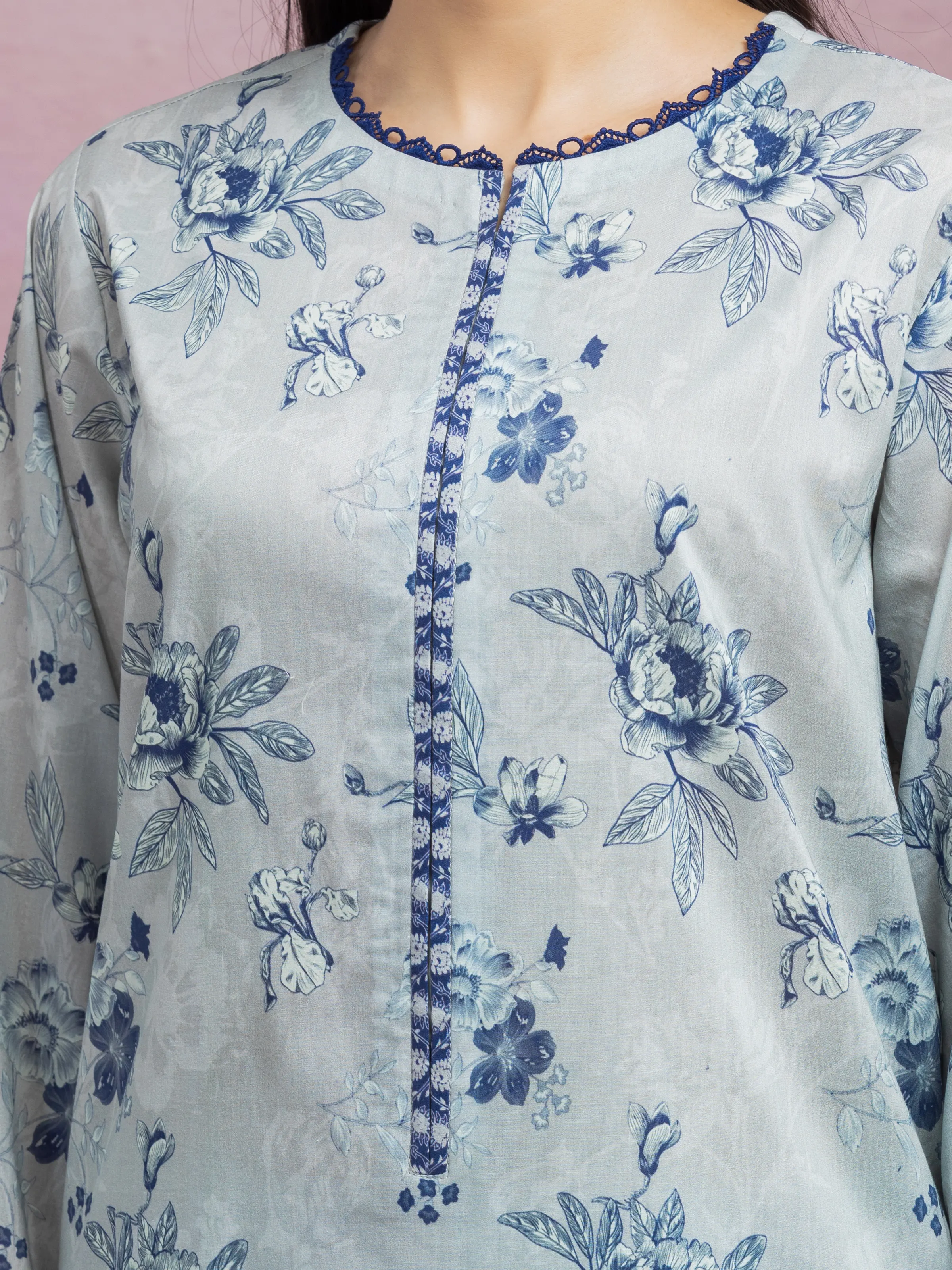 Unstitched Printed Lawn Suit - EWU5A1-35063-3P - Image 3